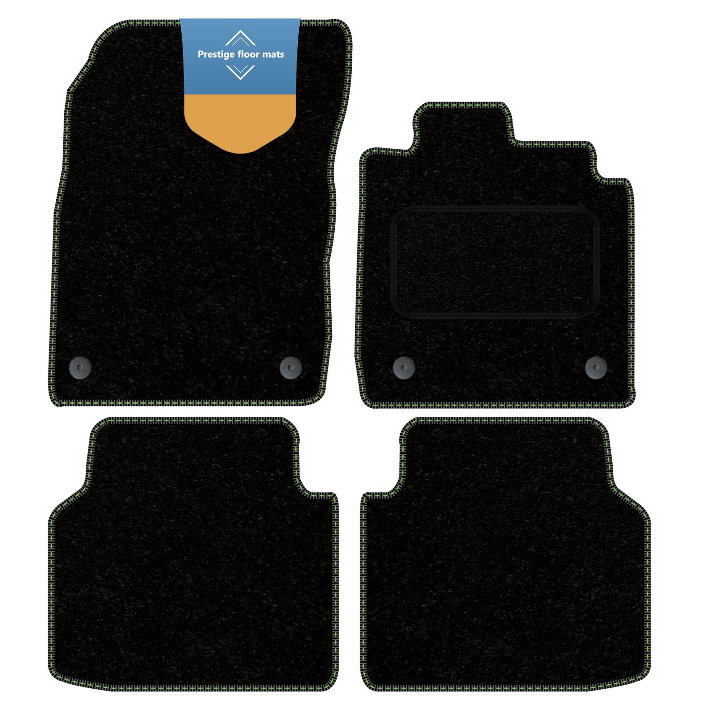 Fits Skoda Enyaq 2021 on Black Carpet with Coloured Stitch Edge