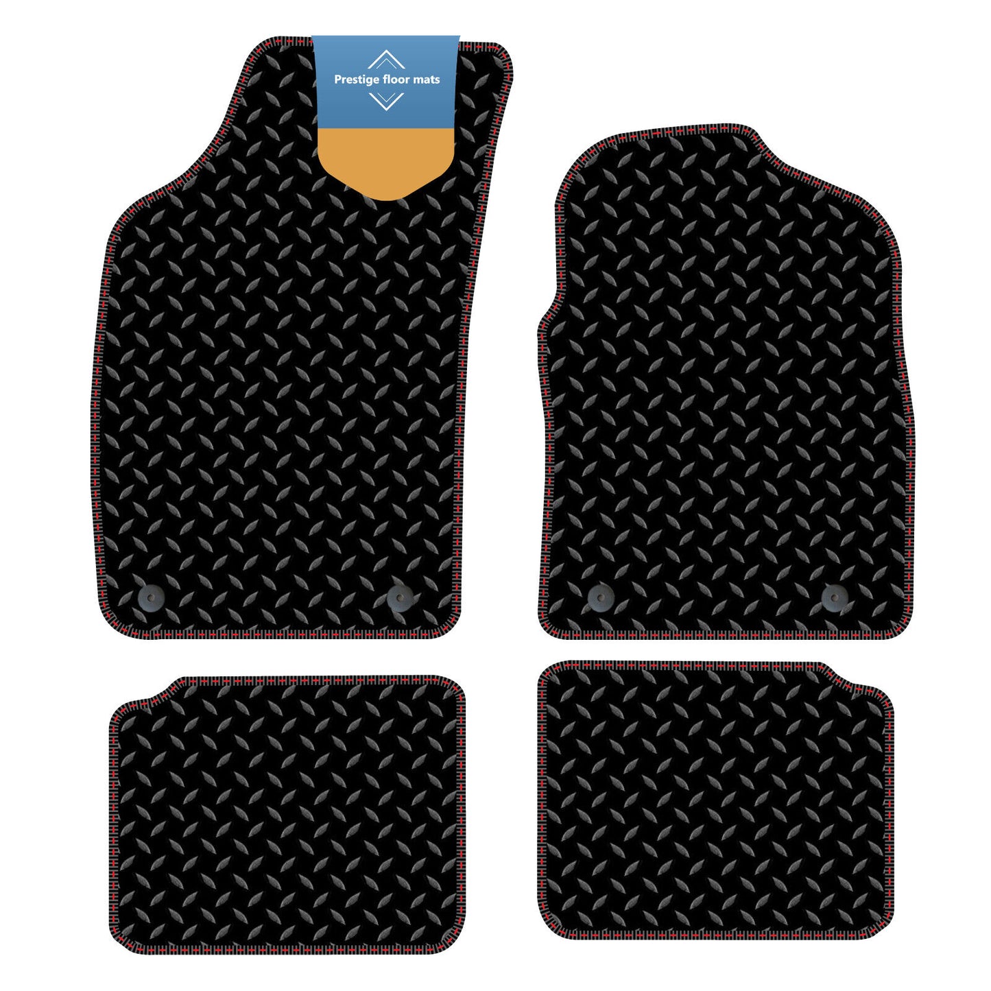 Fits Fiat 500 Hybrid 2020 on Black 3mm Rubber with Coloured Stitch Edge