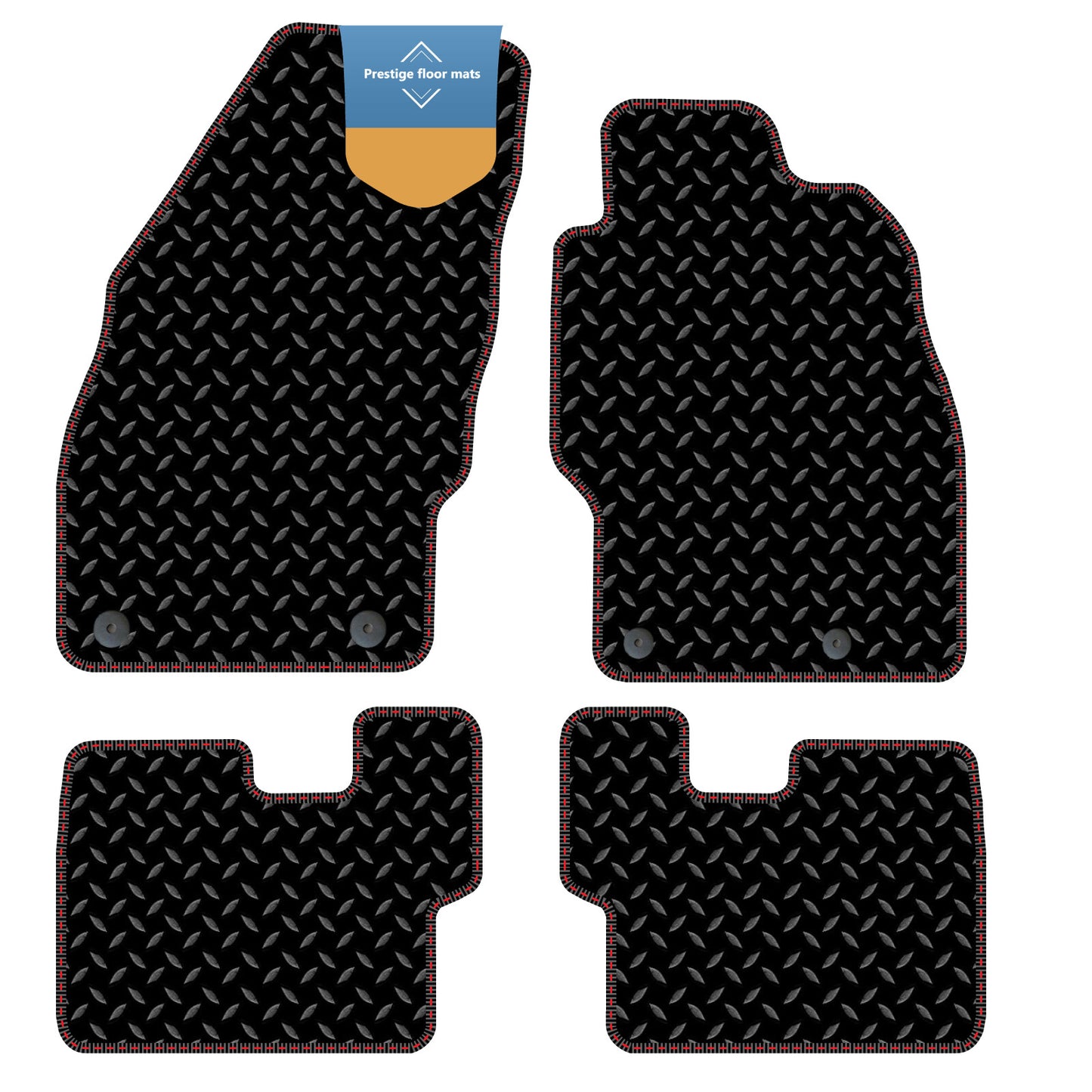 Fits Vauxhall Corsa D 2007-2014 Black 3mm Rubber with Coloured Stitch Edge