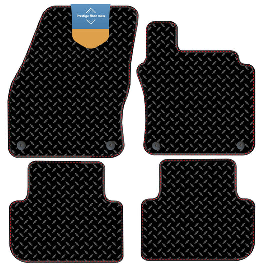 Fits Volkswagen Tiguan 2016 On  Black 3mm Rubber with Coloured Stitch Edge