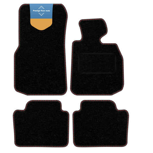 Fits BMW 4 Series Gran Coupe 2013-2020 Black Carpet with Coloured Stitch Edge