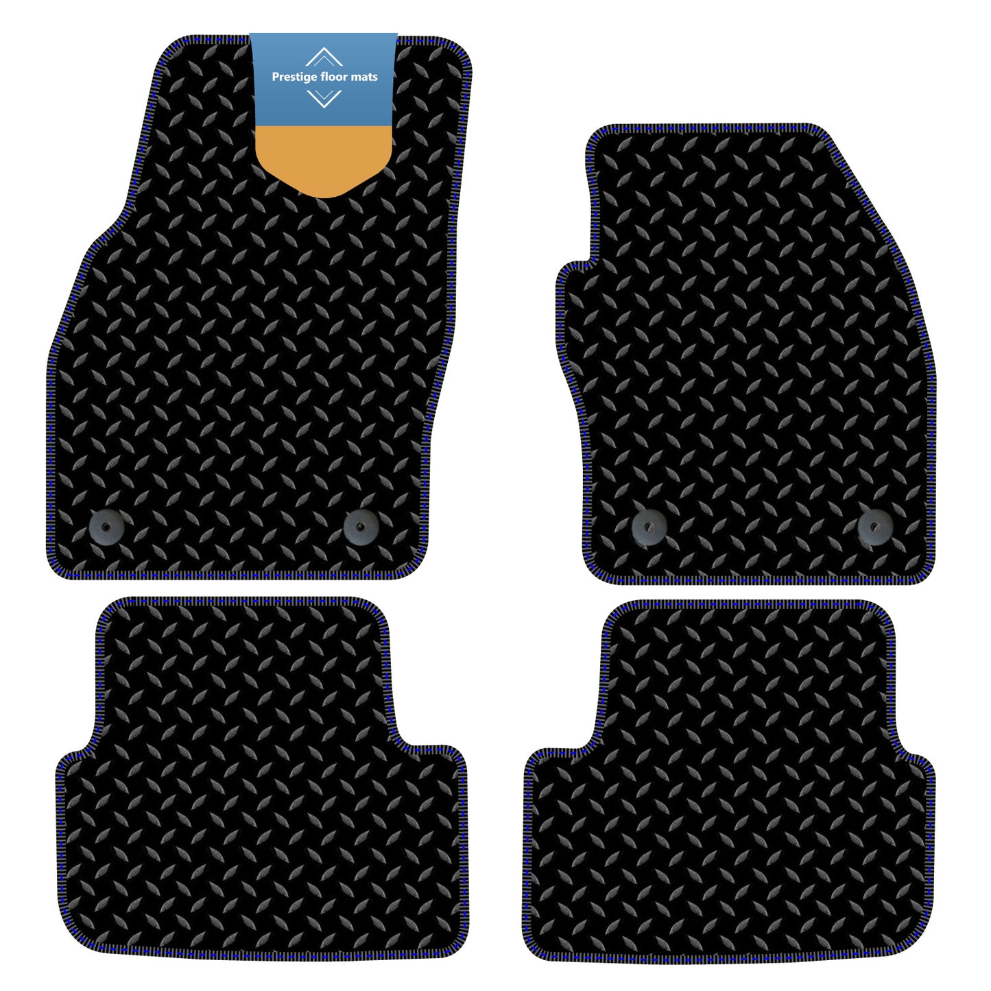Fits Volkswagen Polo 2018 on  Black 3mm Rubber with Coloured Stitch Edge
