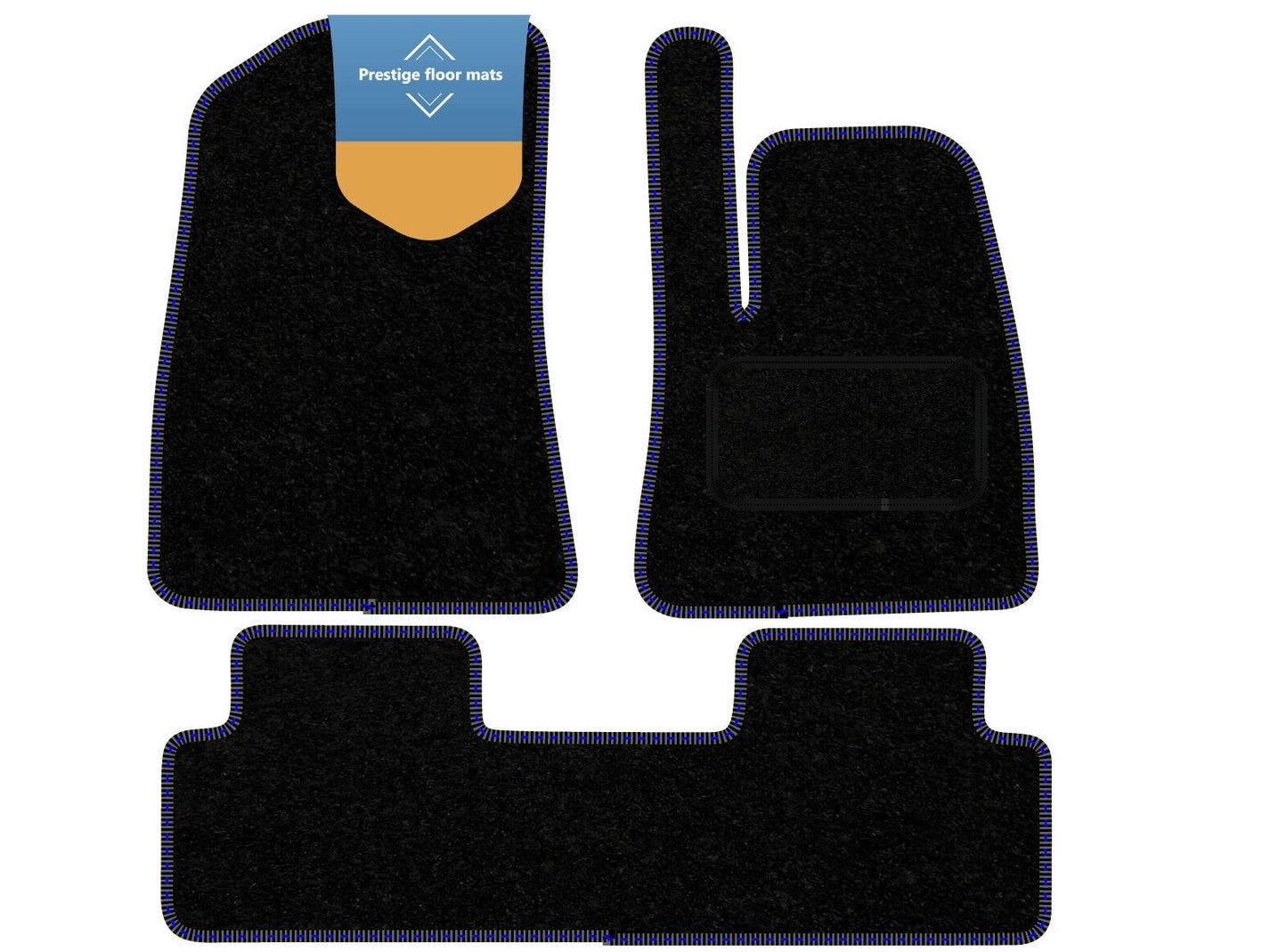 Fits Tesla Model 3 2017-2020 Black Carpet with Coloured Stitch Edge