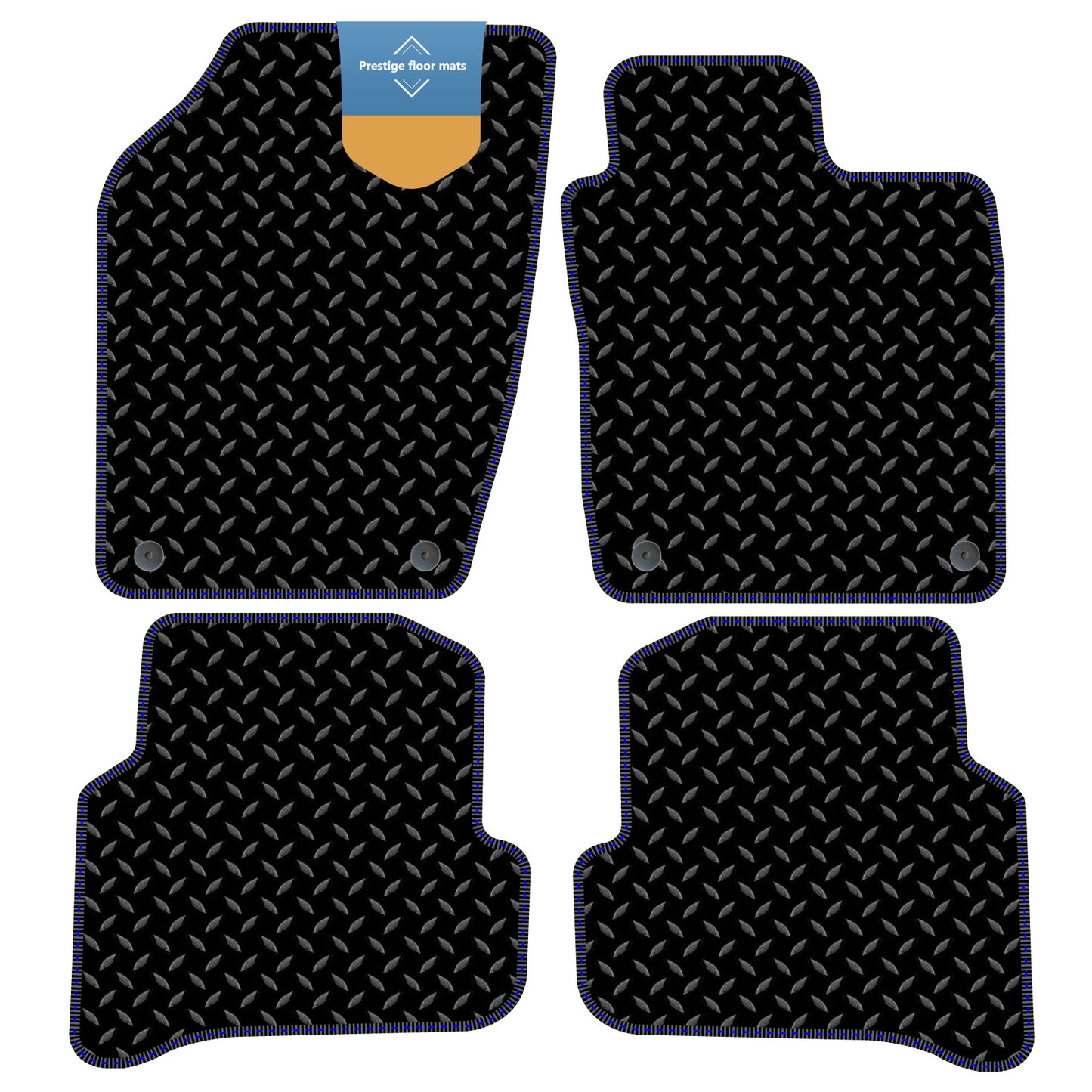 Fits Black Skoda Fabia 2015-2022 3mm Rubber with Coloured Stitch Edge