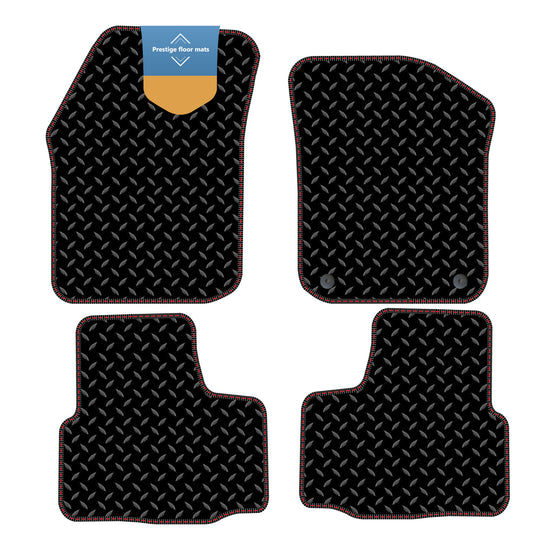 Fits Black Skoda Citigo 2012-2020 3mm Rubber with Coloured Stitch Edge