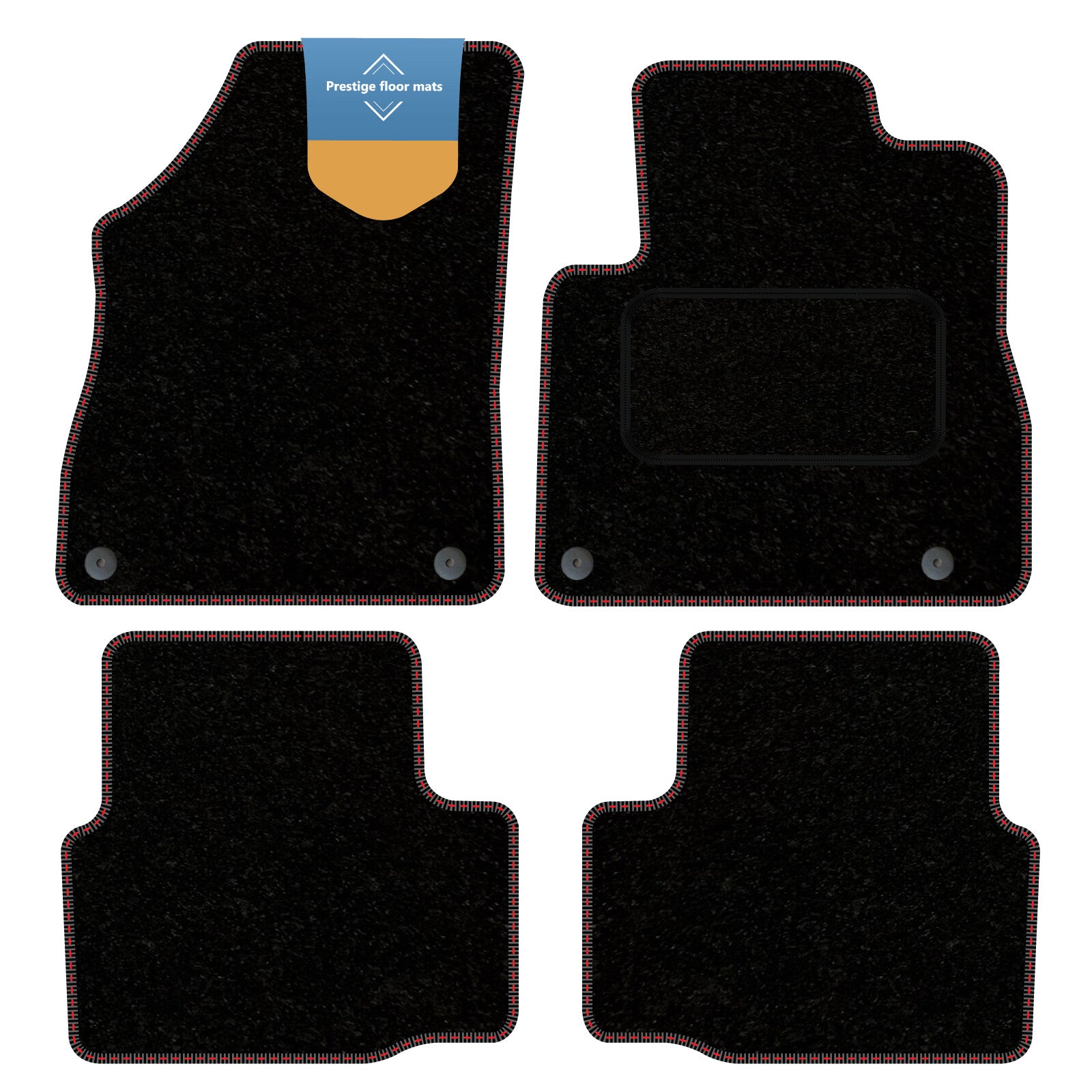 Fits Vauxhall Astra K 2015-2022 Black Carpet with Coloured Stitch Edge