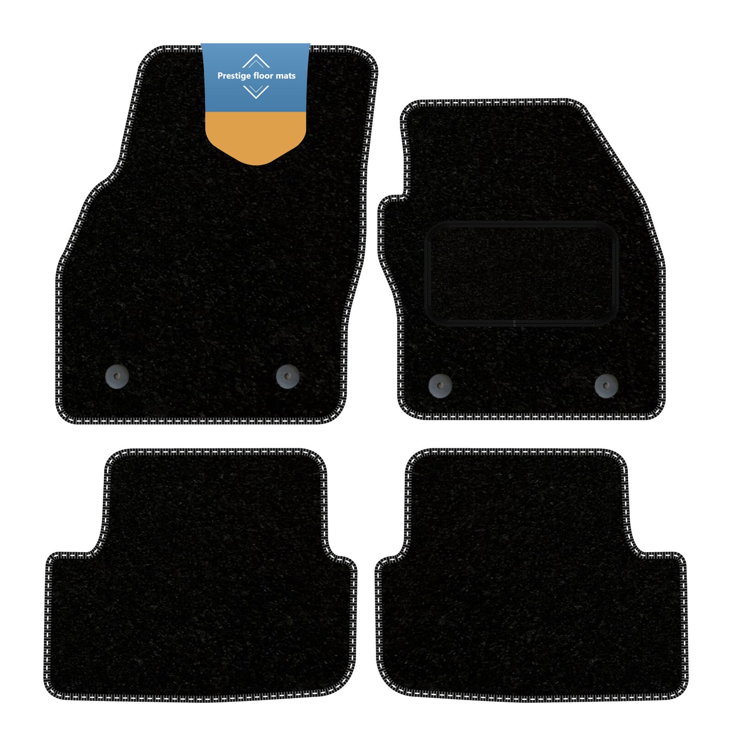 Fits Audi A1 2019 on Black Carpet with Coloured Stitch Edge