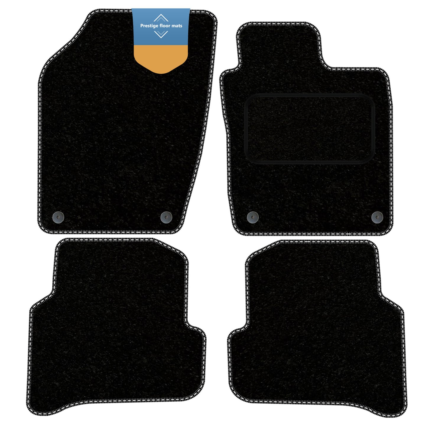 Fits Skoda Fabia 2015-2022 Black Carpet with Coloured Stitch Edge