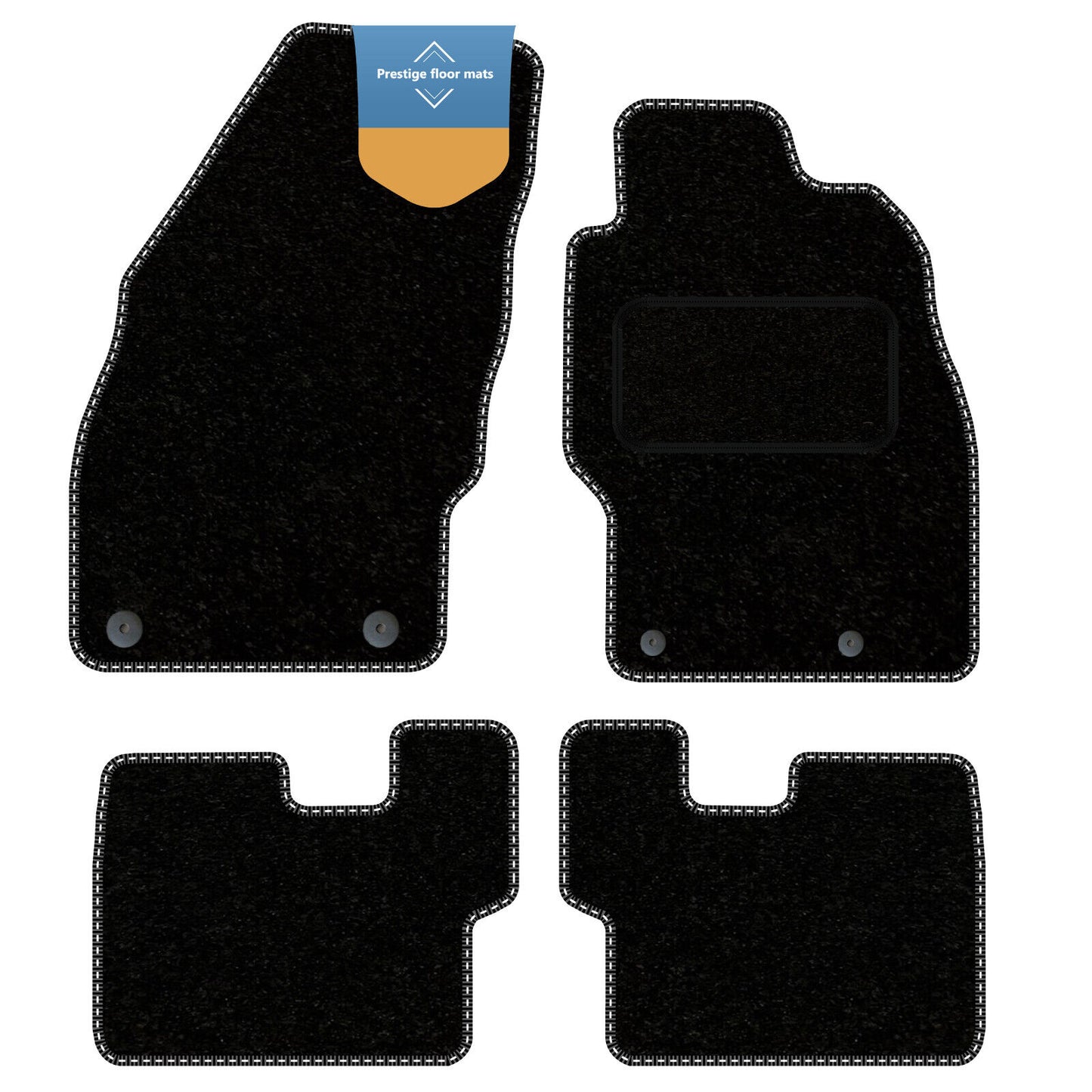 Fits Vauxhall Corsa D 2007-2014 Black Carpet with Coloured Stitch Edge