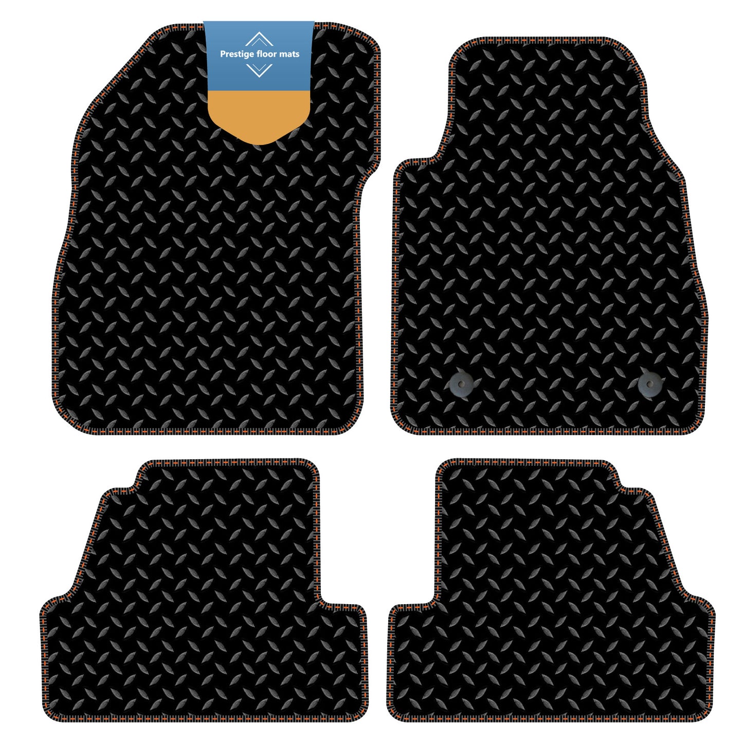 Fits Black Vauxhall Mokka 2012-2020 RHD 3mm Rubber with Coloured Stitch Edge