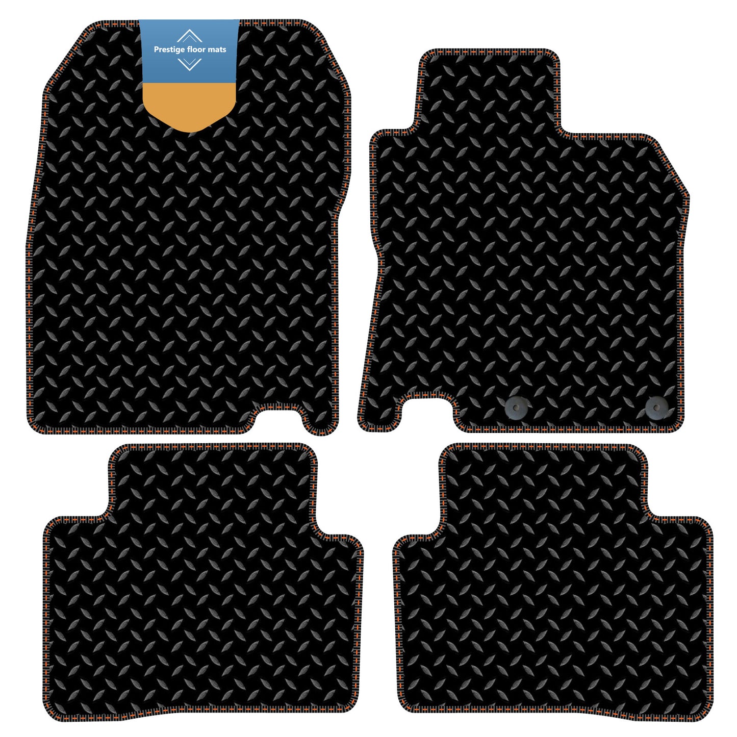 Fits Nissan Qashqai 2014-2021 Black 3mm Rubber with Coloured Stitch Edge