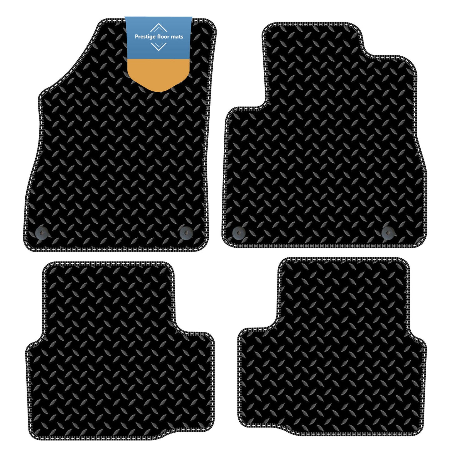 Fits Vauxhall Astra K 2015-2021 Black 3mm Rubber with Coloured Stitch Edge