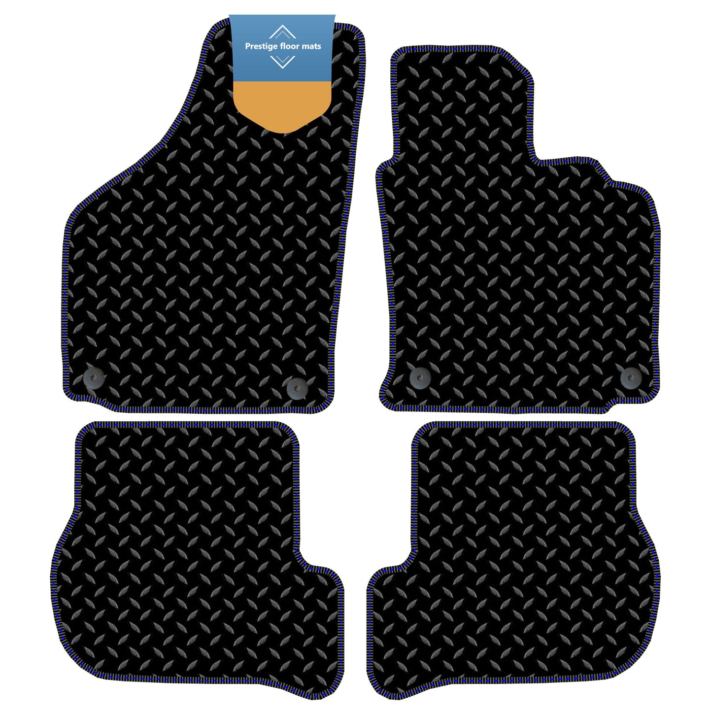 Fits Volkswagen Golf 5 2004-2007 Black 3mm Rubber with Coloured Stitch Edge