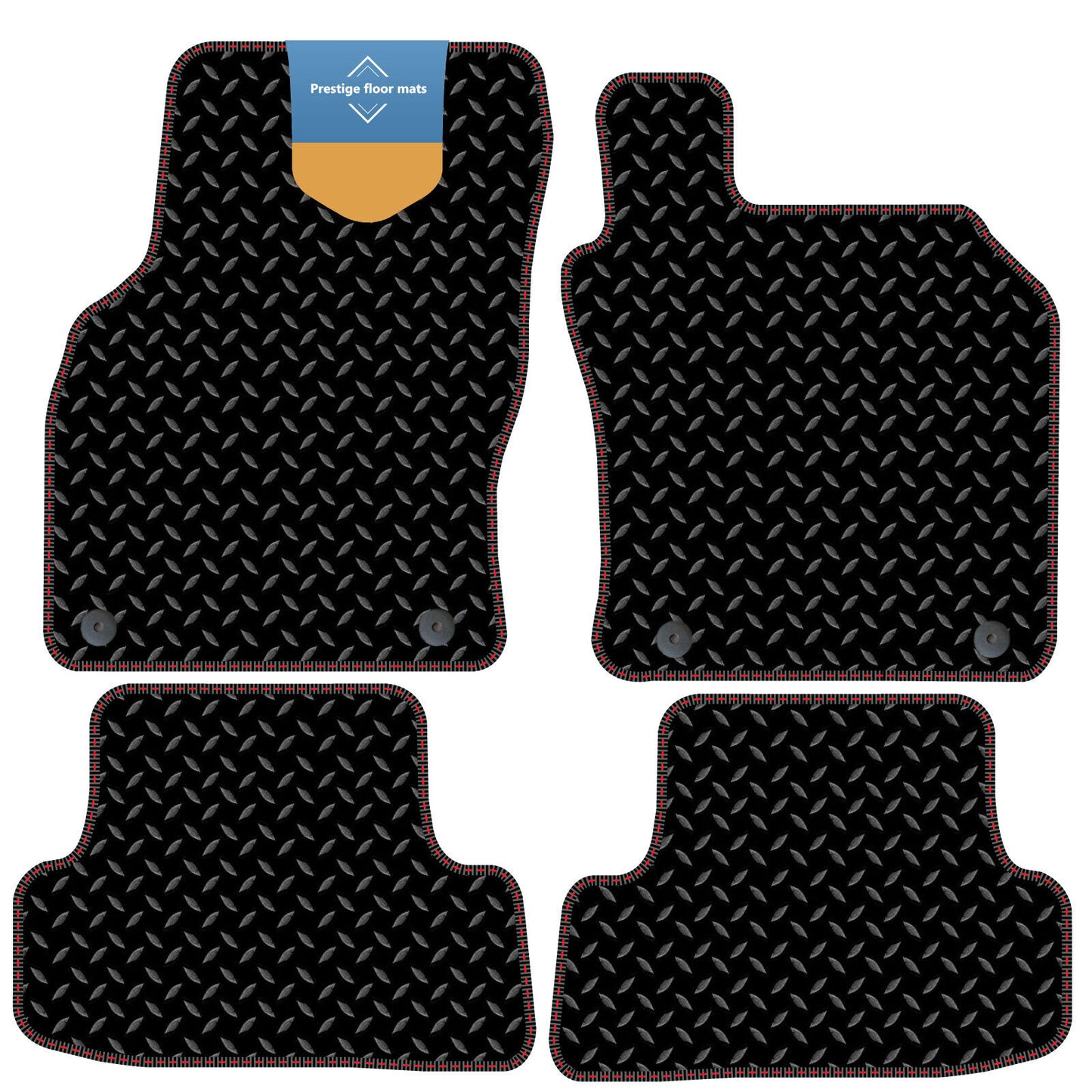 Fits Audi A3 2012-2020 Black 3mm Rubber with Coloured Stitch Edge