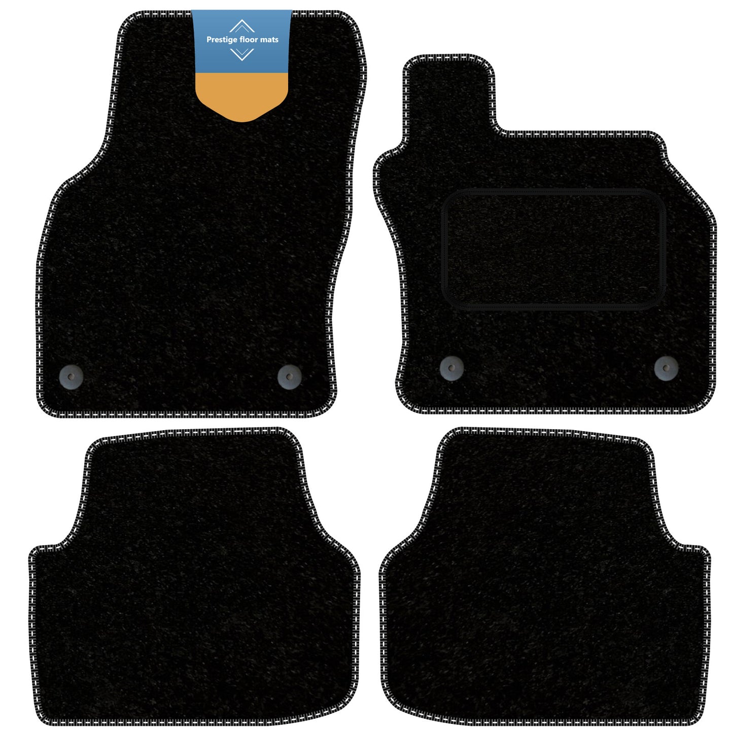 Fits Skoda Octavia 2013-2020 Black Carpet with Coloured Stitch Edge