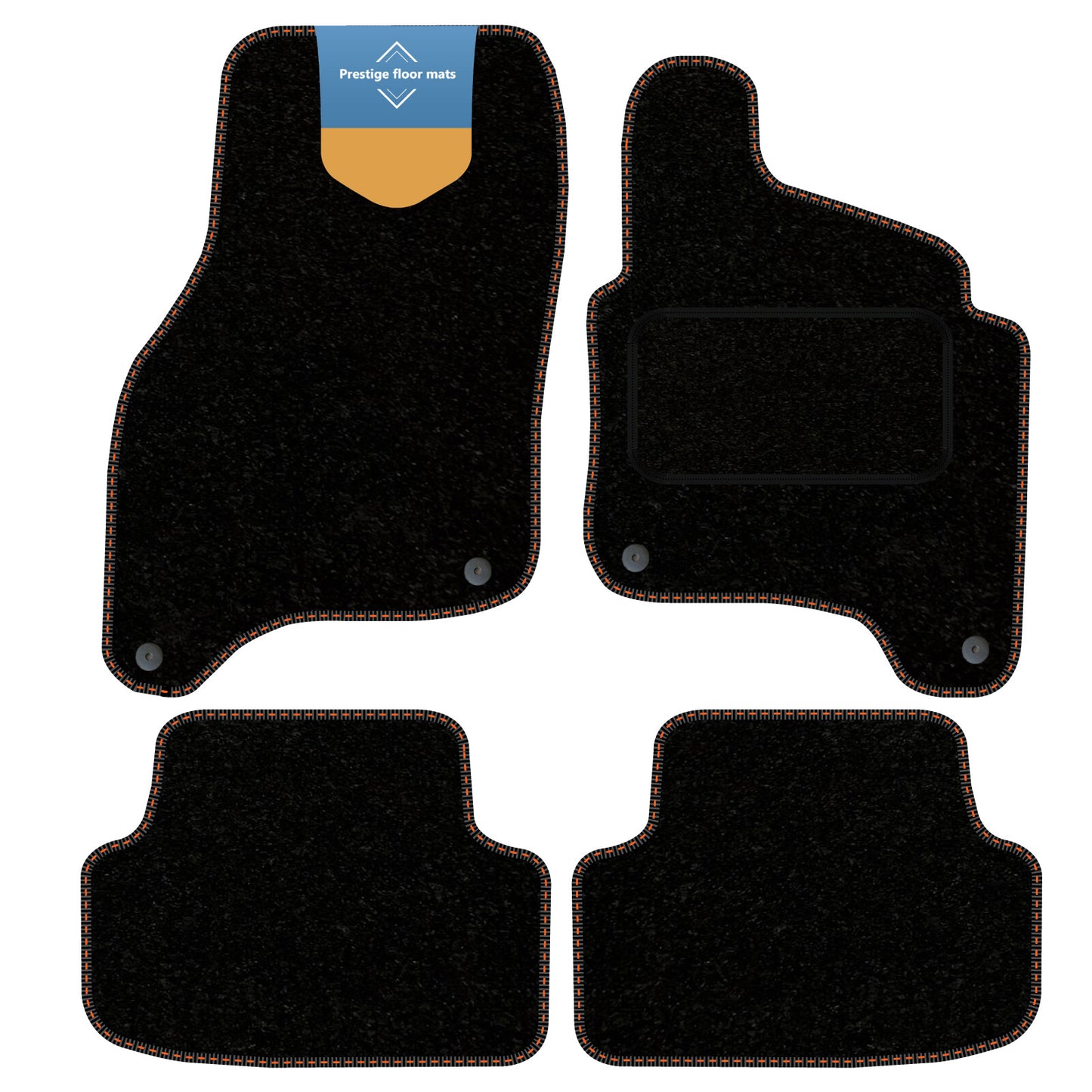 Fits VW E-Golf 2015-2019 Black Carpet with Coloured Stitch Edge