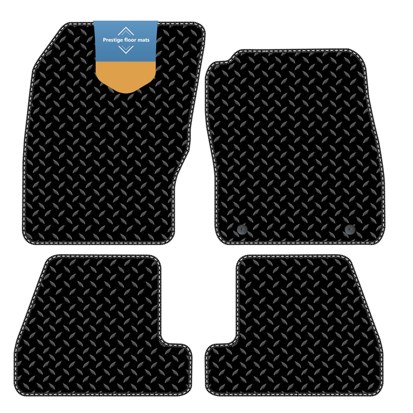 Fits Ford Focus 2011-2015 Black 3mm Rubber with Coloured Stitch Edge