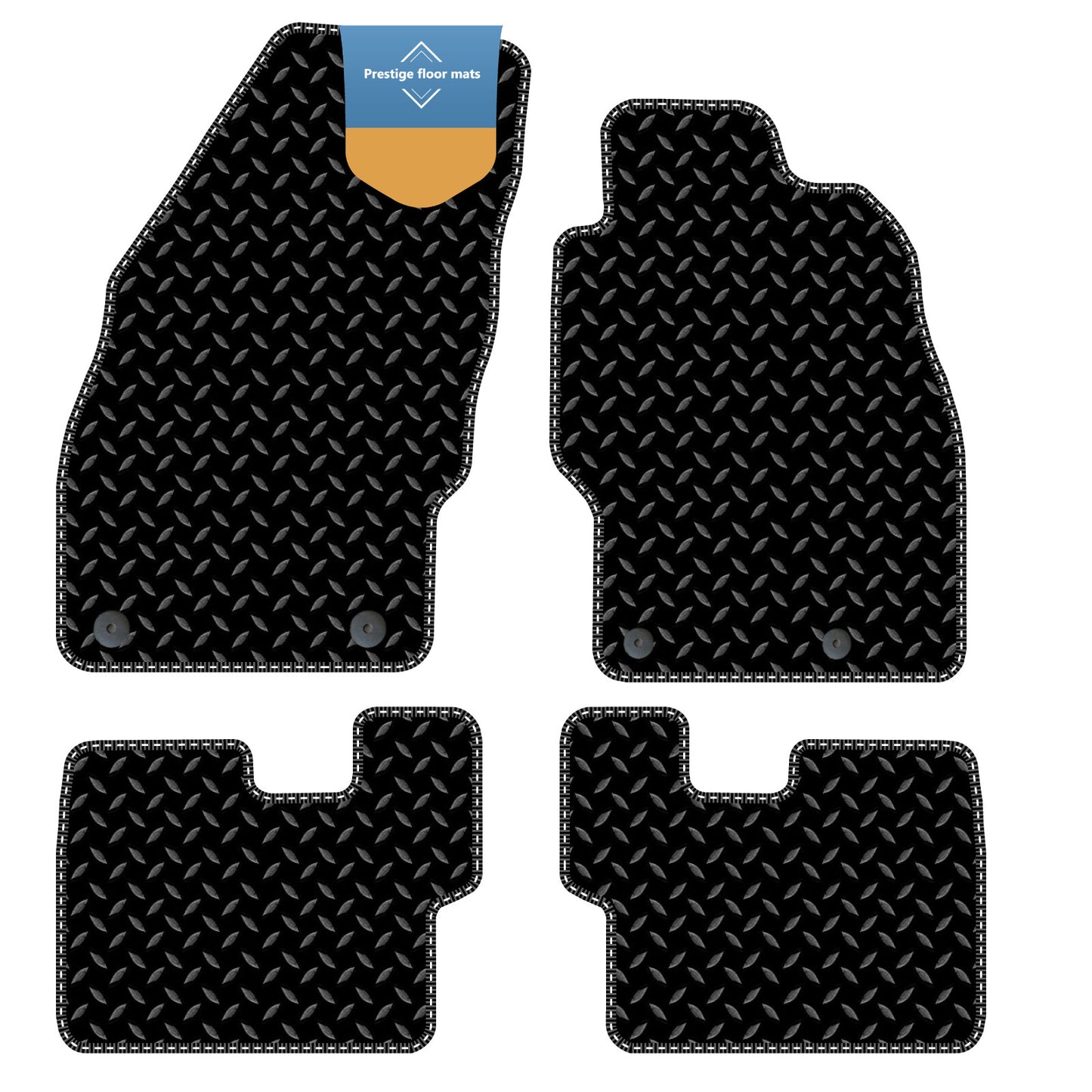 Fits Vauxhall Corsa D 2007-2014 Black 3mm Rubber with Coloured Stitch Edge