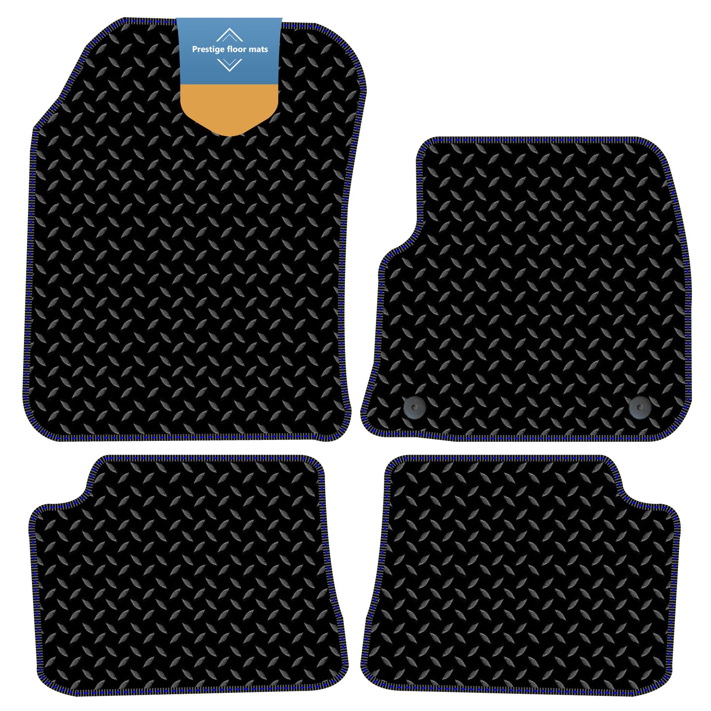 Fits Vauxhall Mokka EV 2021 On Black 3mm Rubber with Coloured Stitch Edge