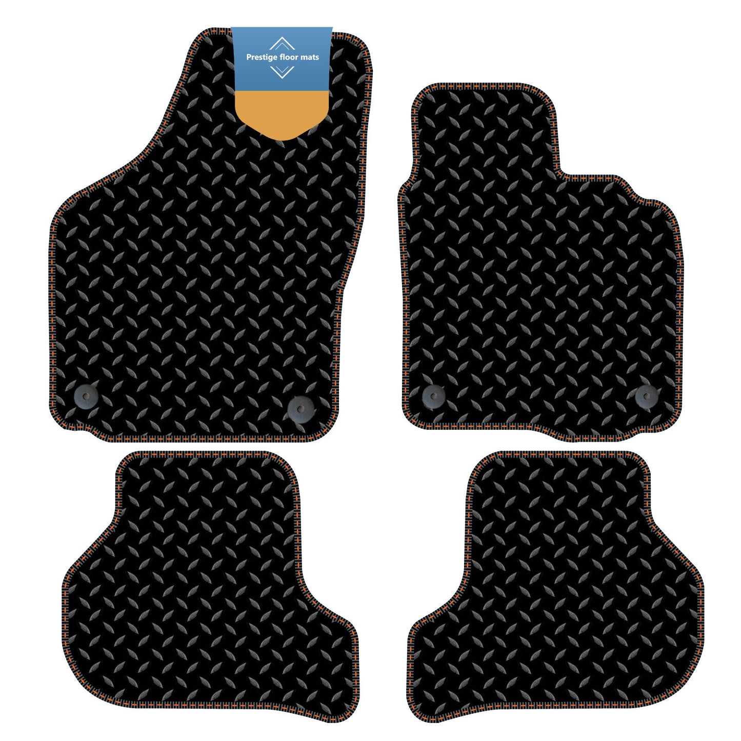 Fits Skoda Octavia 2008-2013 Black 3mm Rubber with Coloured Stitch Edge