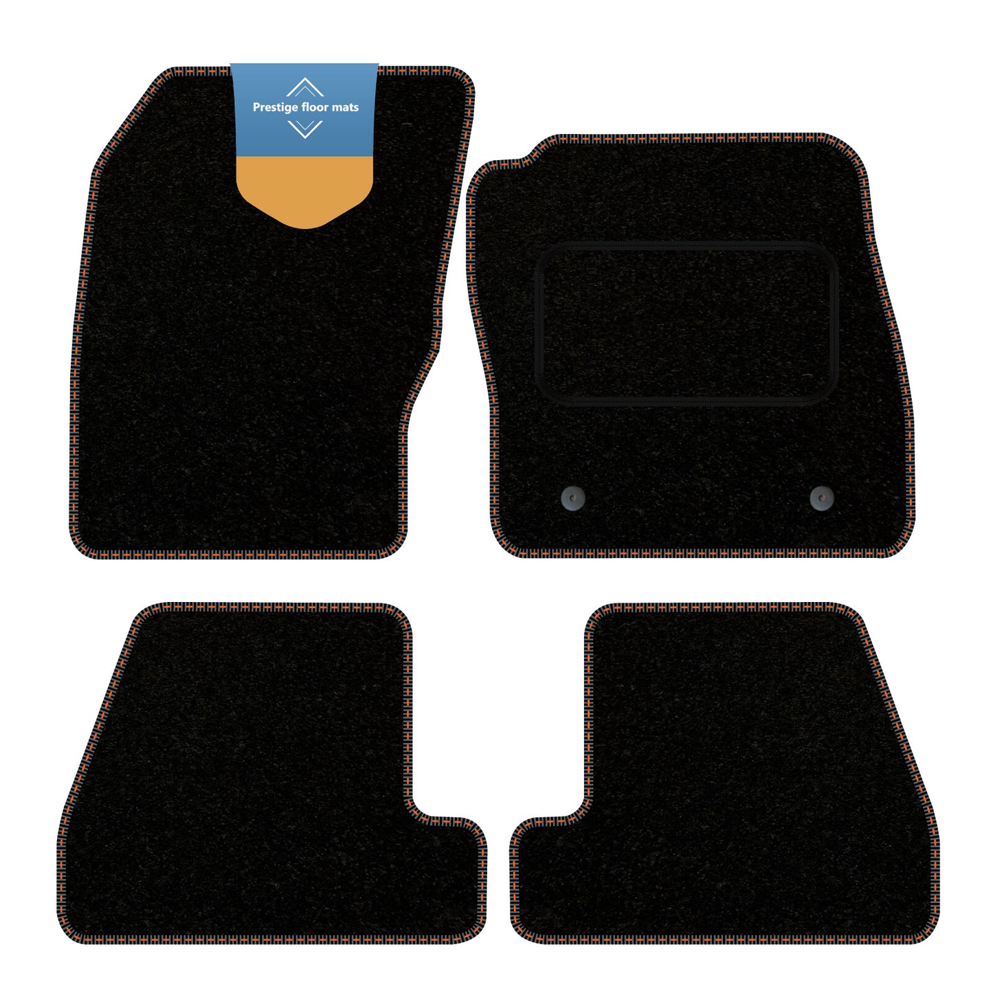 Fits Ford focus 2011-2015 Black Carpet with Coloured Stitch Edge