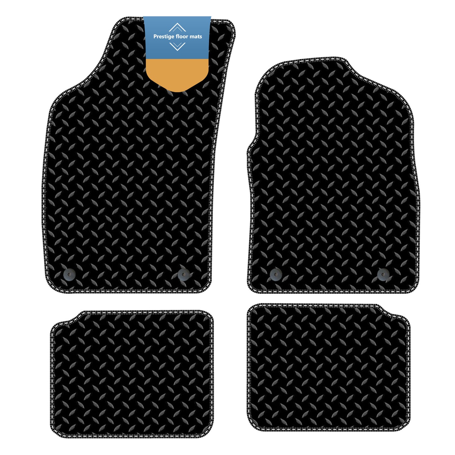 Fits Fiat 500 Hybrid 2020 on Black 3mm Rubber with Coloured Stitch Edge