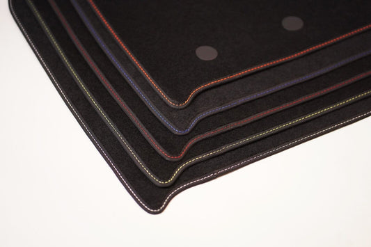 Fits Ford focus 2011-2015 Black Carpet with Coloured Stitch Edge
