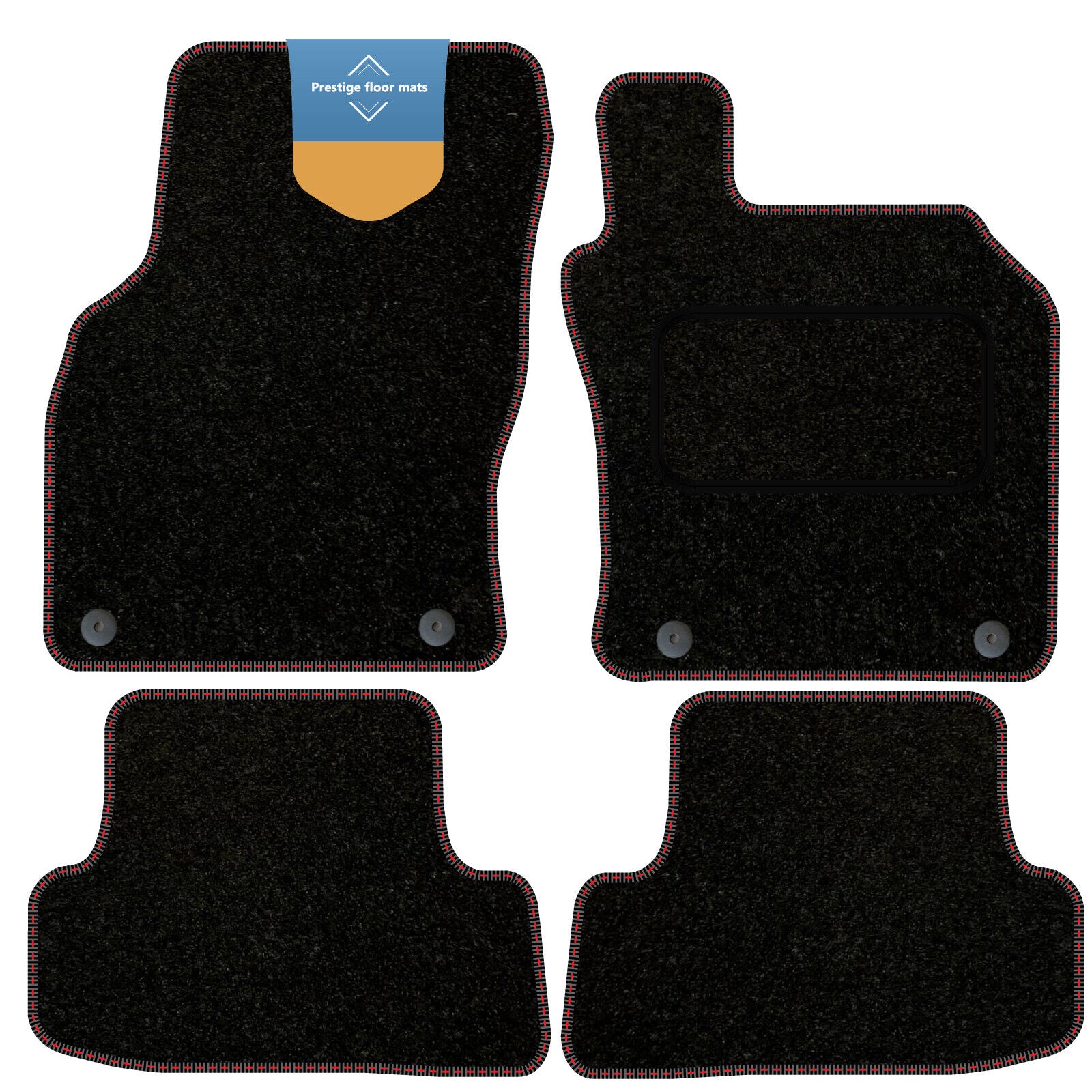 Fits Audi A3 2012-2020  Black Carpet with Coloured Stitch Edge