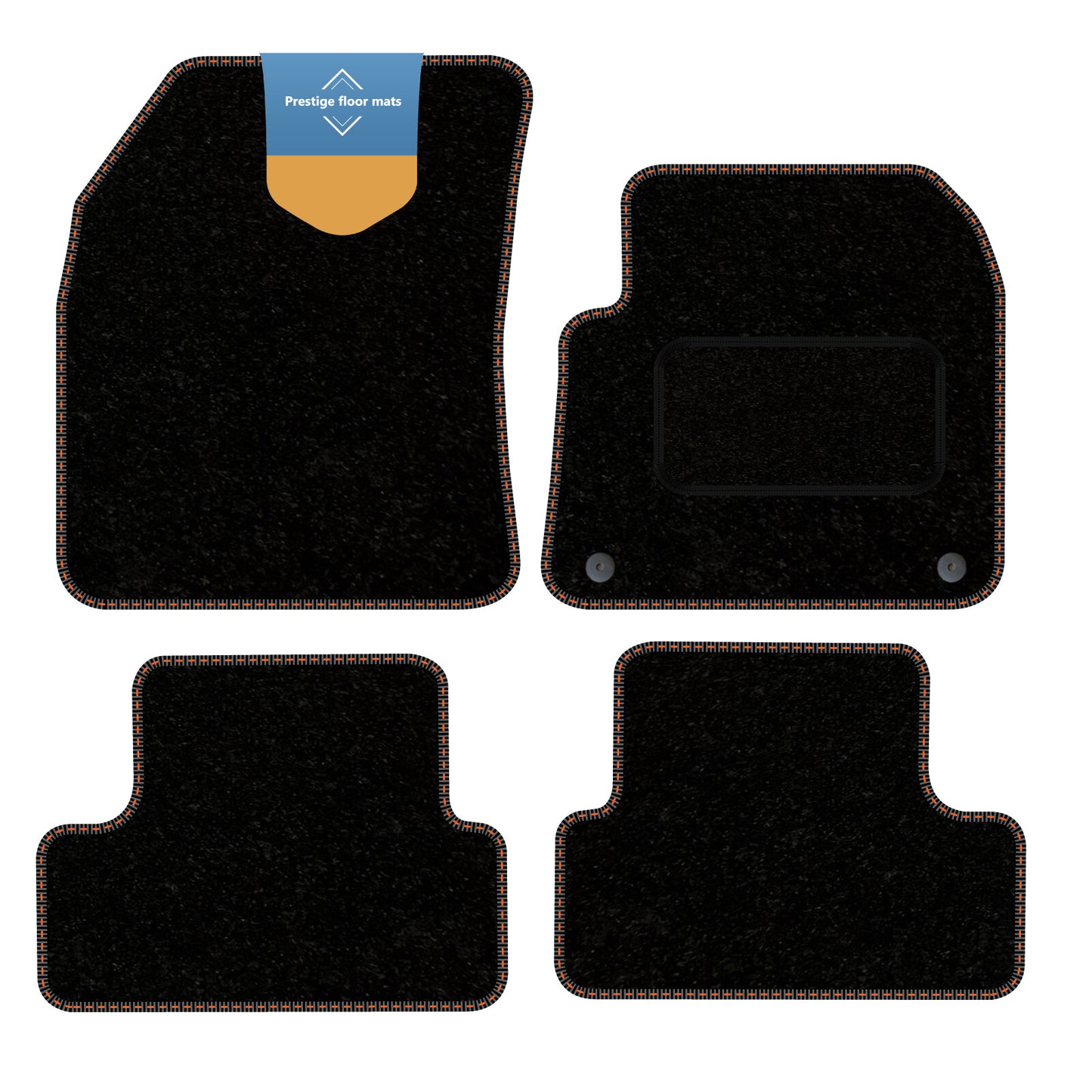 Fits Vauxhall Grandland X 2017 On Black Carpet with Coloured Stitch Edge