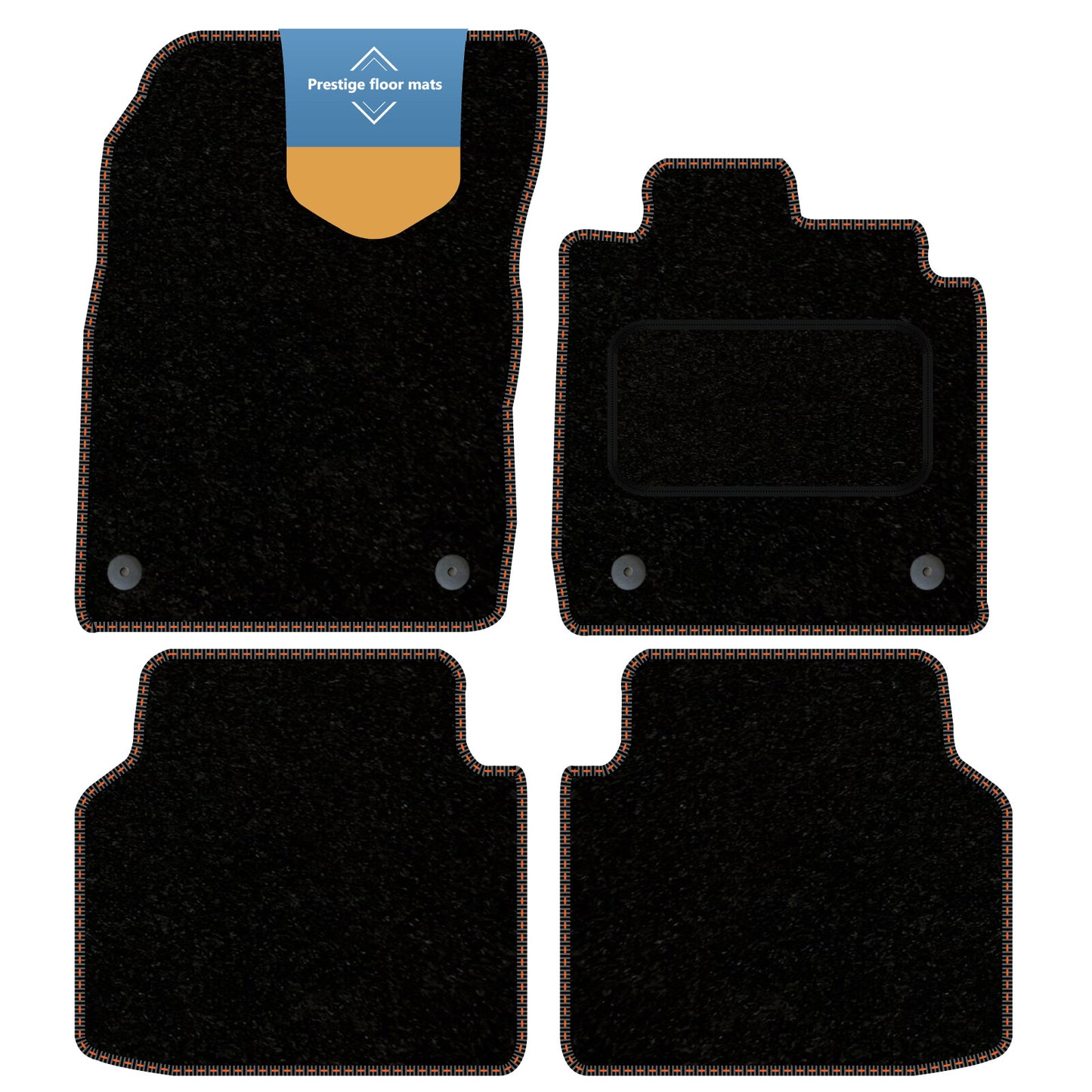 Fits Skoda Enyaq 2021 on Black Carpet with Coloured Stitch Edge