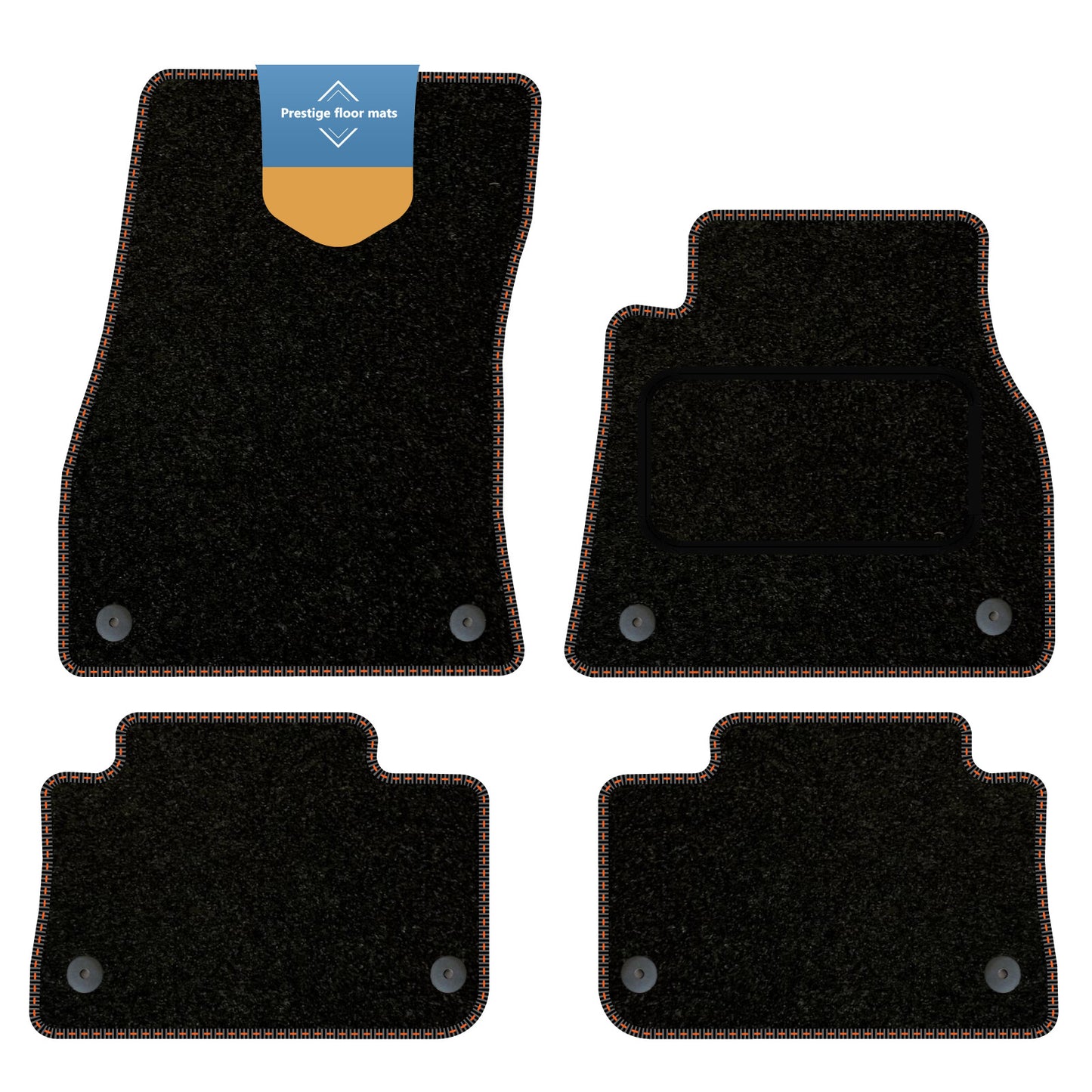 Fits Audi E-Tron 2018 on Black Carpet with Coloured Stitch Edge