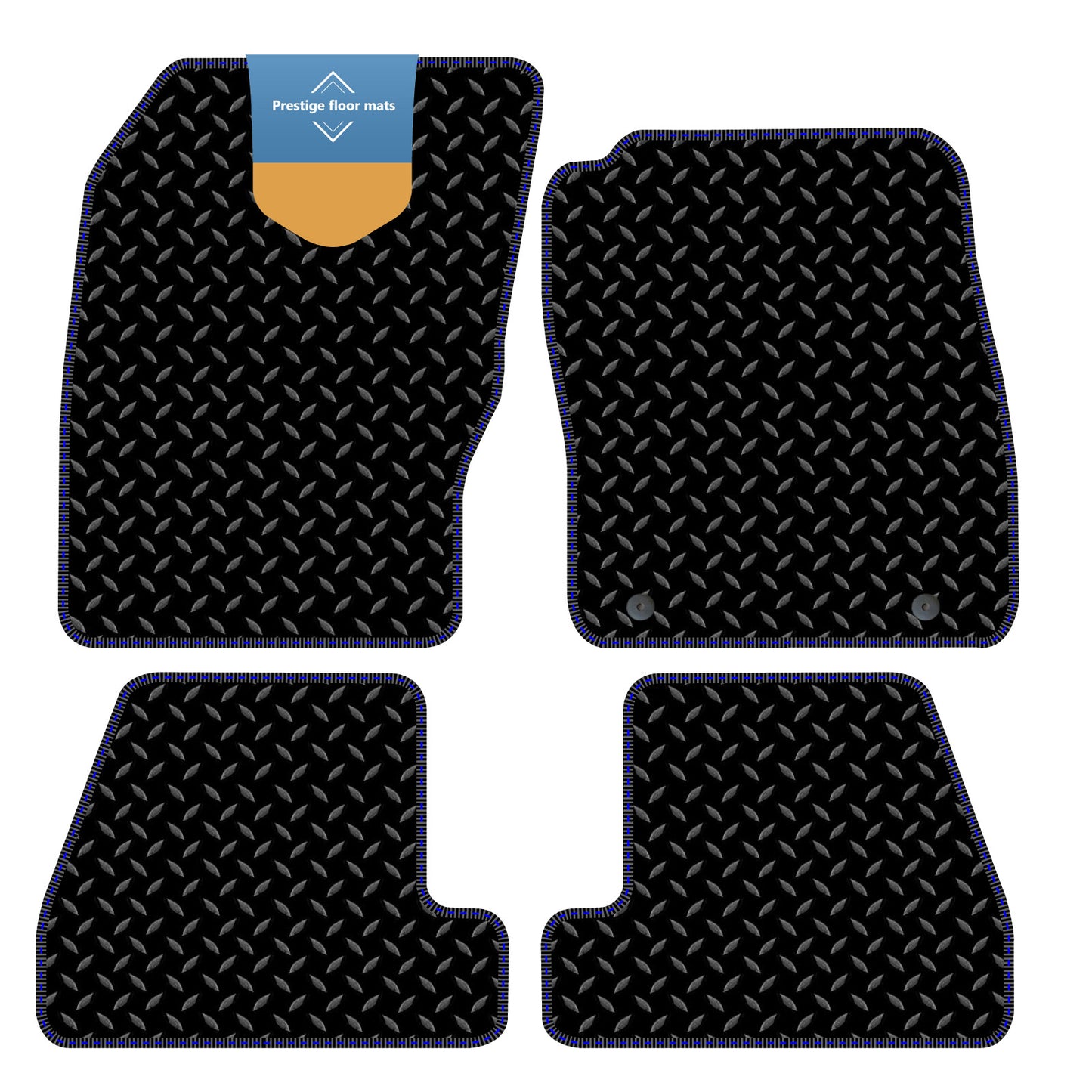 Fits Ford Focus 2011-2015 Black 3mm Rubber with Coloured Stitch Edge