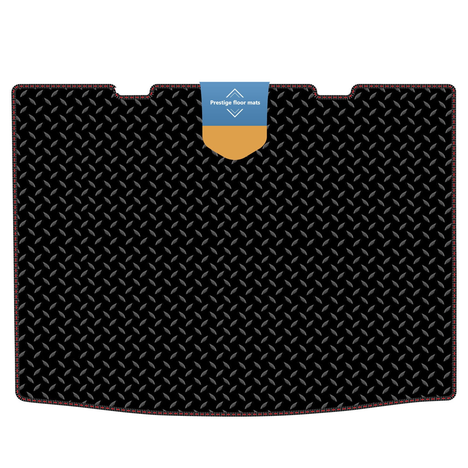 Fits Volkswagen Up 2012 On Boot Mat in 3mm Rubber with Coloured Stitch Edge