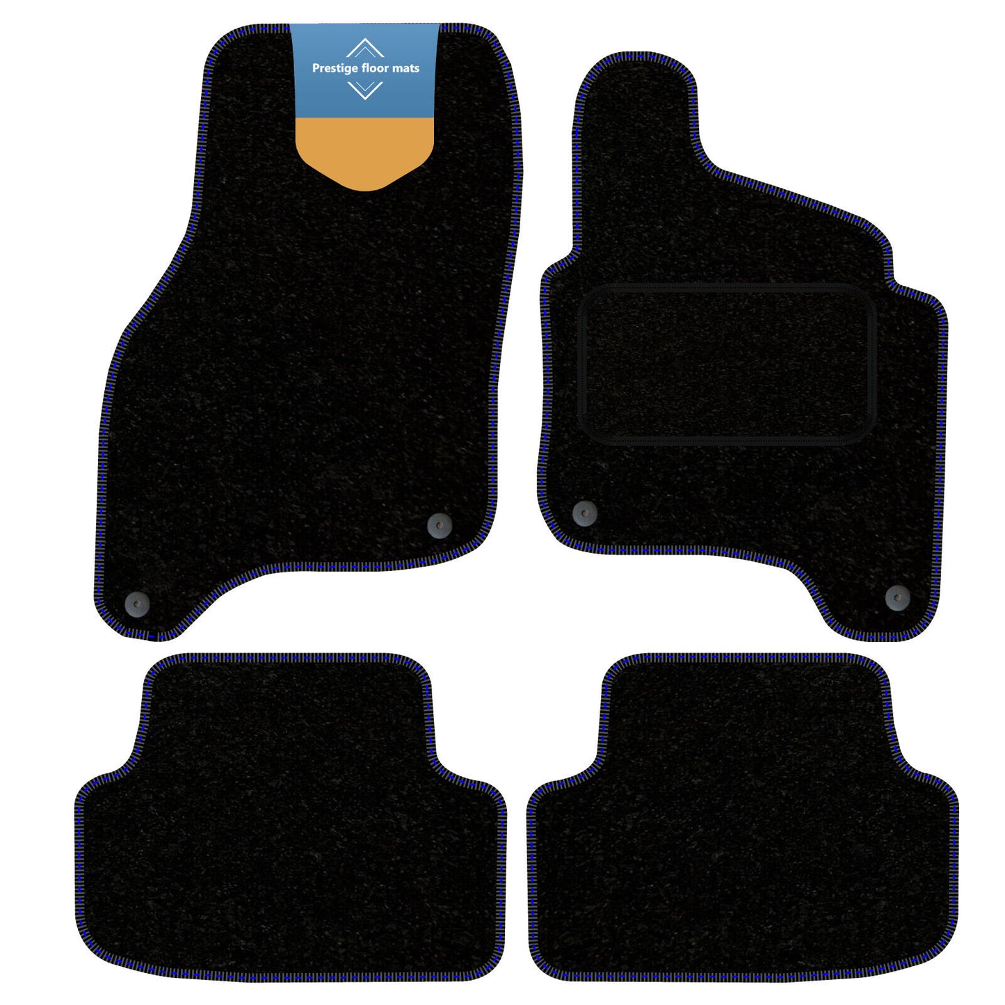 Fits VW E-Golf 2015-2019 Black Carpet with Coloured Stitch Edge