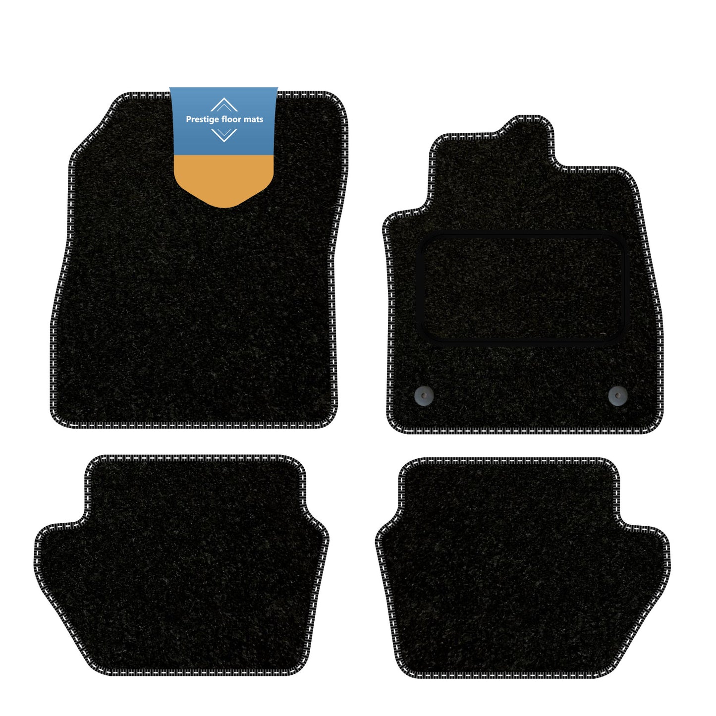 Fits Ford Fiesta MK8 2017 On Black Carpet with Coloured Stitch Edge