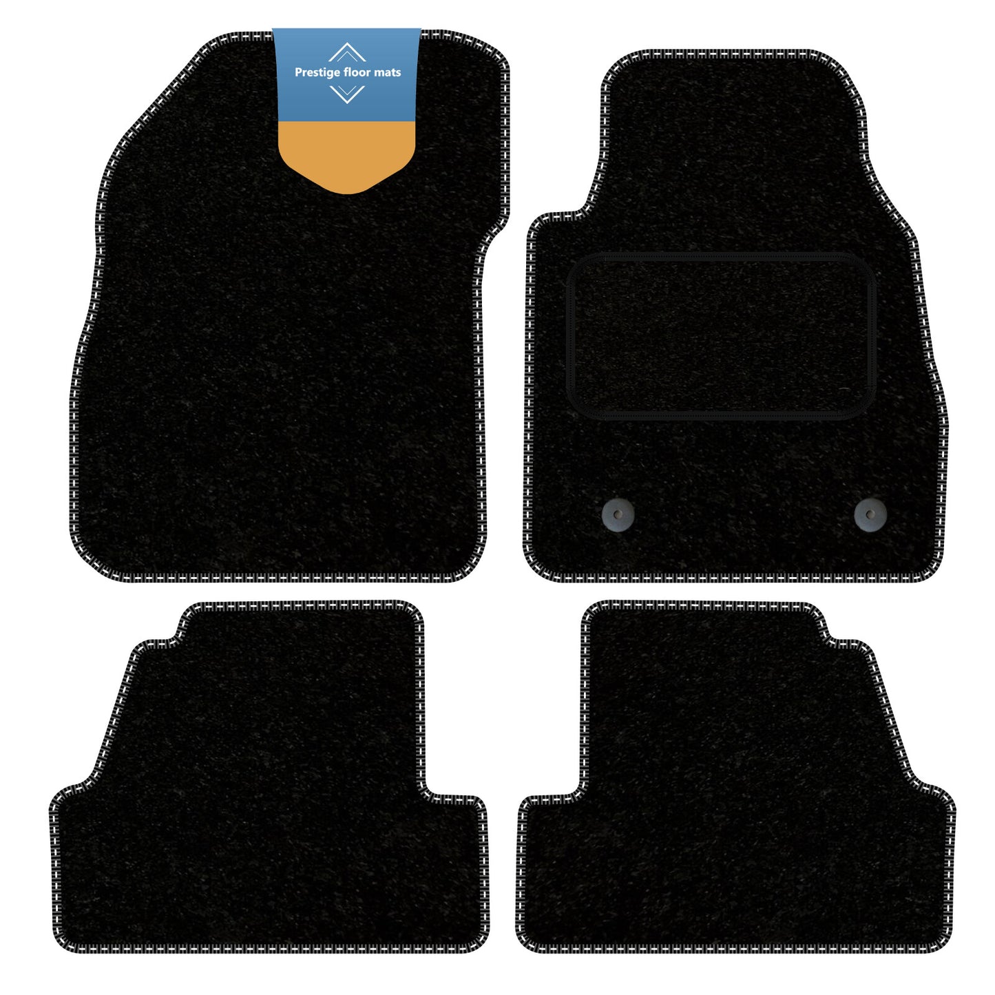 Fits Vauxhall Mokka 2012-2020 RHD Black Carpet with Coloured Stitch Edge