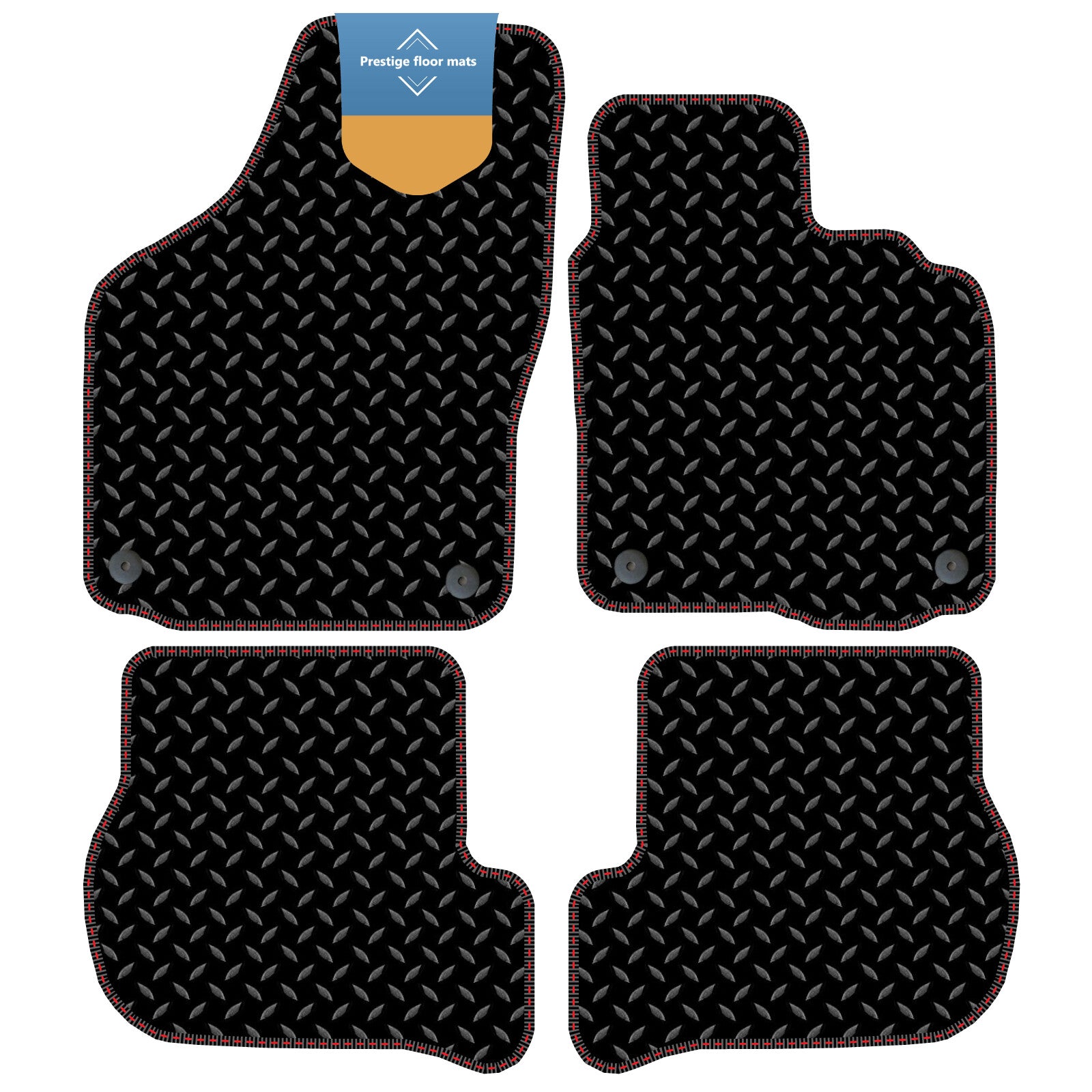 Fits Volkswagen Golf MK6 2008-2013 Black 3mm Rubber with Coloured Stitch Edge