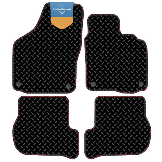 Fits Volkswagen Golf MK6 2008-2013 Black 3mm Rubber with Coloured Stitch Edge