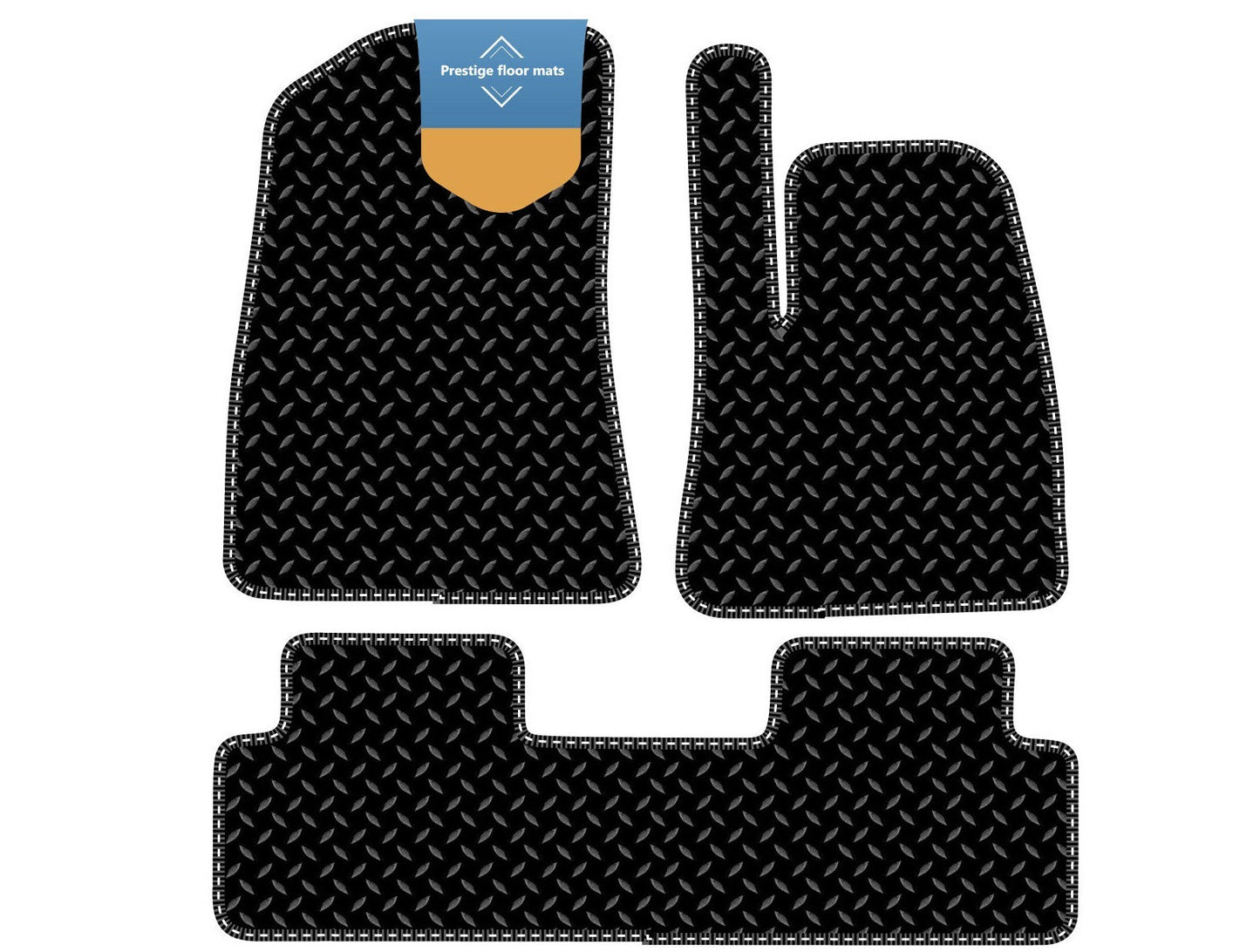 Fits Tesla 3 RHD 2017-2020 Black 3mm Rubber with Coloured Stitch Edge