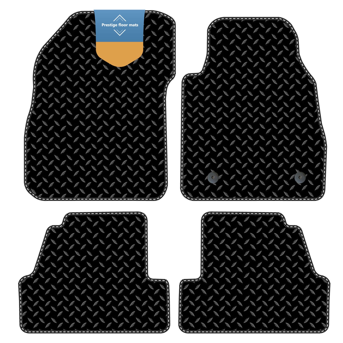 Fits Black Vauxhall Mokka 2012-2020 RHD 3mm Rubber with Coloured Stitch Edge