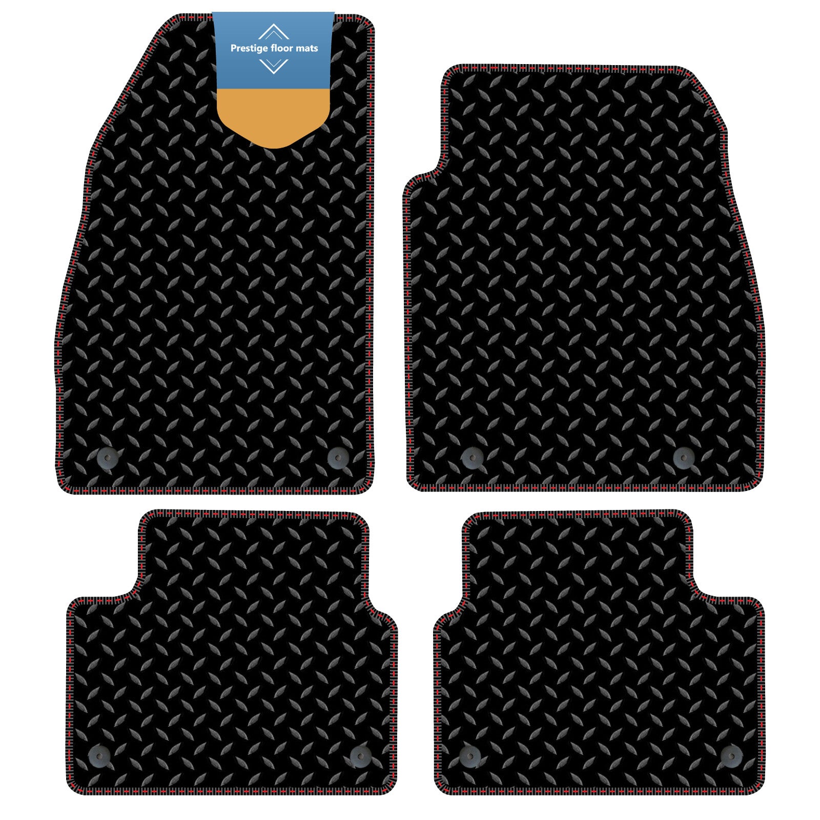 Fully Tailored Deluxe Car Mats To Fit Vauxhall Insignia 2013-2017 - 4 Piece - Black Carpet - Black Trim - Heavy Duty Heel Pad - 20-3291