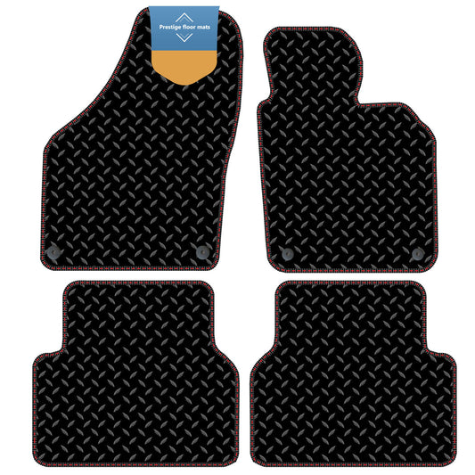 Fits Volkswagen Tiguan 2007-2016 Black 3mm Rubber with Coloured Stitch Edge