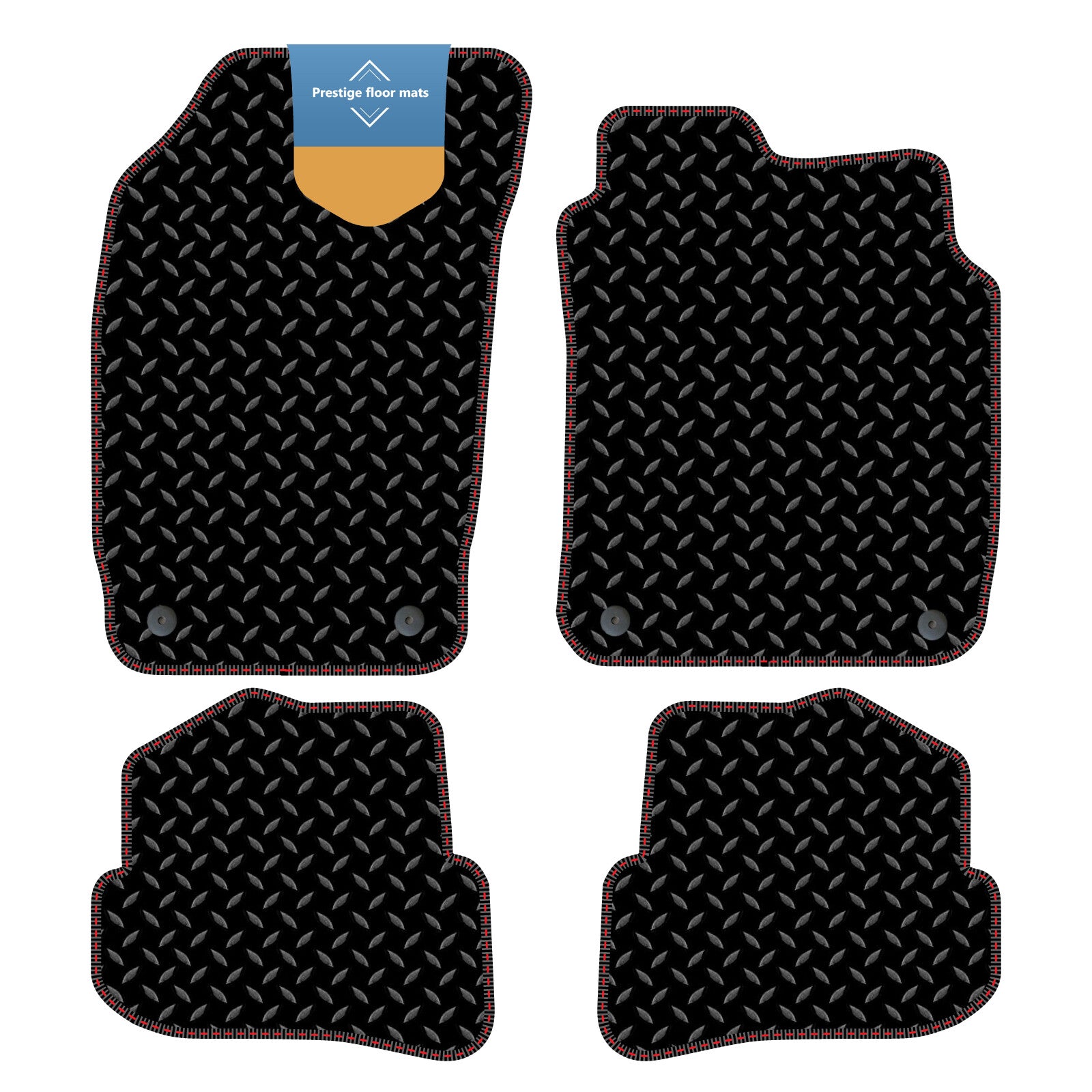 Fits Audi A1 2010-2018 Black 3mm Rubber with Coloured Stitch Edge