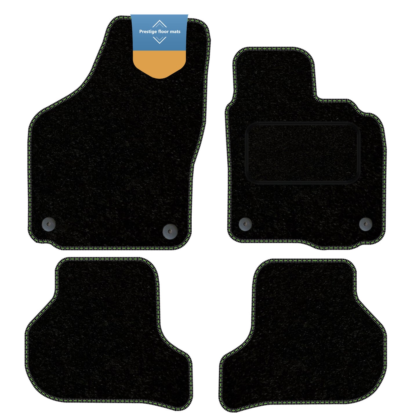 Fits Skoda Octavia 2008-2013 Black Carpet with Coloured Stitch Edge