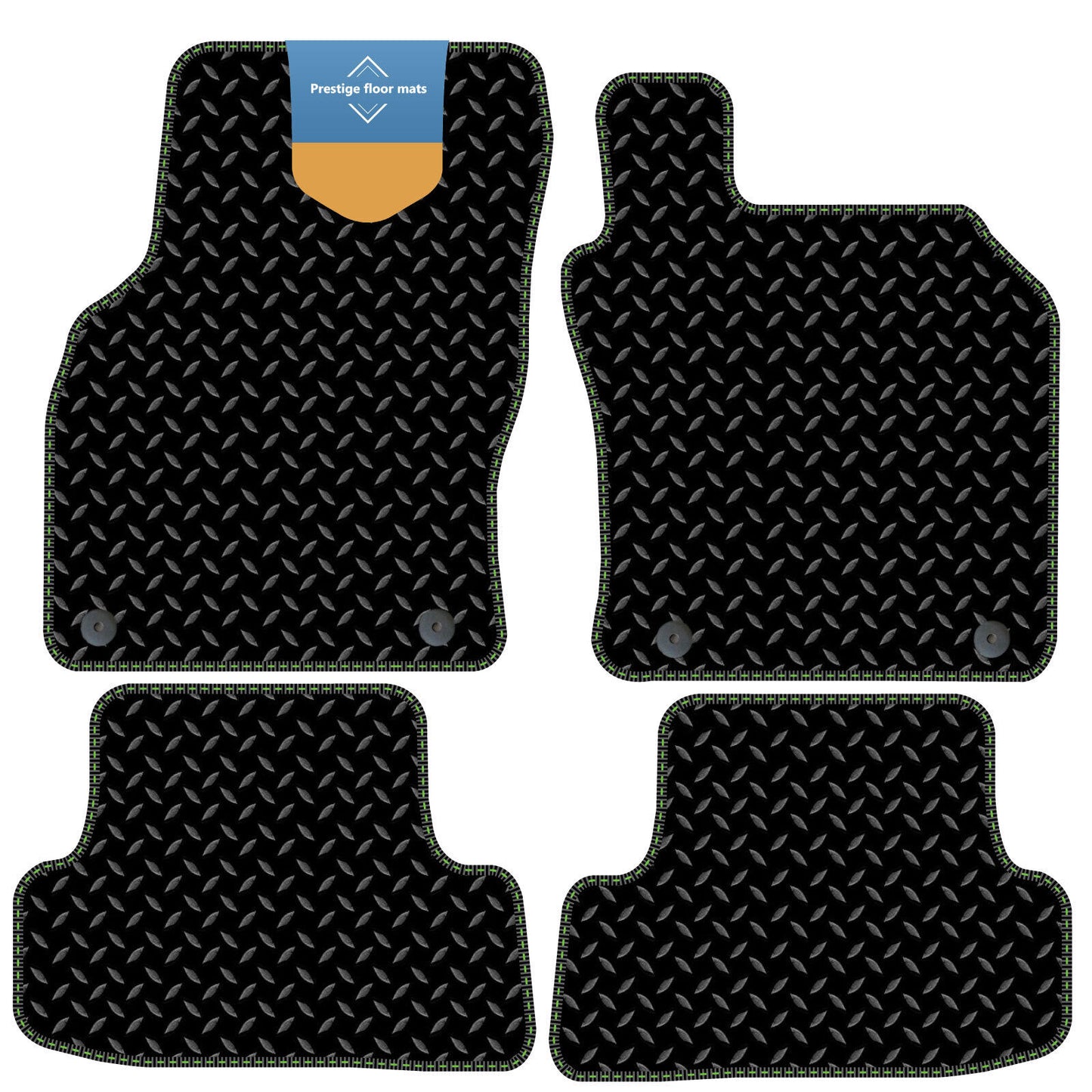 Fits Audi A3 2012-2020 Black 3mm Rubber with Coloured Stitch Edge