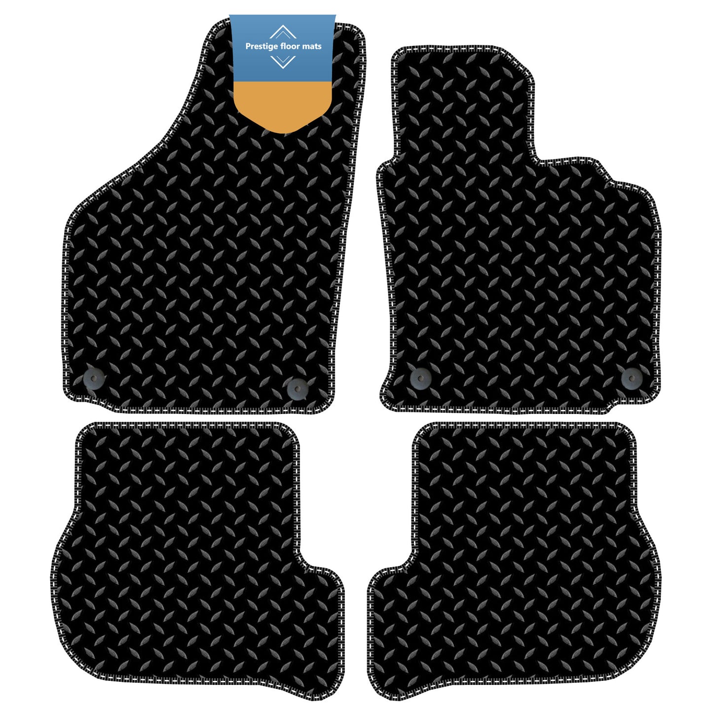 Fits Volkswagen Golf 5 2004-2007 Black 3mm Rubber with Coloured Stitch Edge