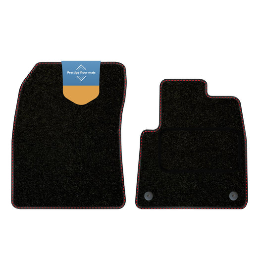 Fits Peugeot Partner 2019 on Black Carpet with Coloured Stitch Edge