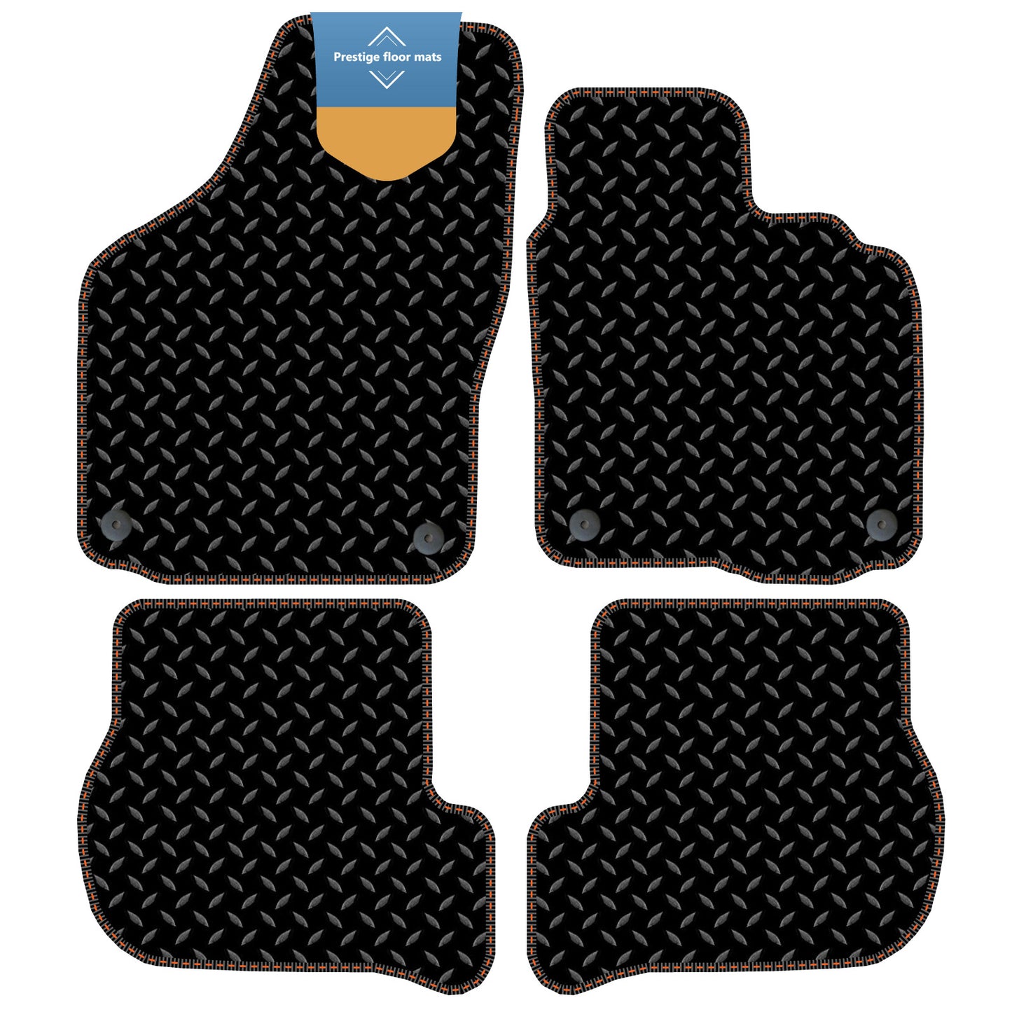 Fits Volkswagen Golf MK6 2008-2013 Black 3mm Rubber with Coloured Stitch Edge