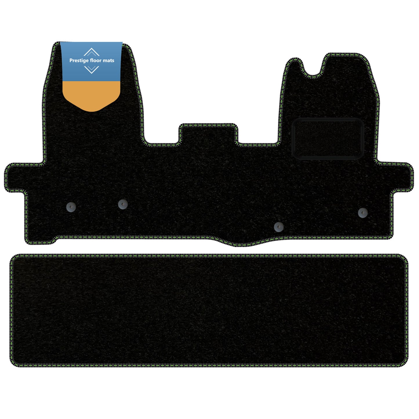 Fits Ford Transit MK8 Crew Cab 2016 on Black Carpet with Coloured Stitch Edge
