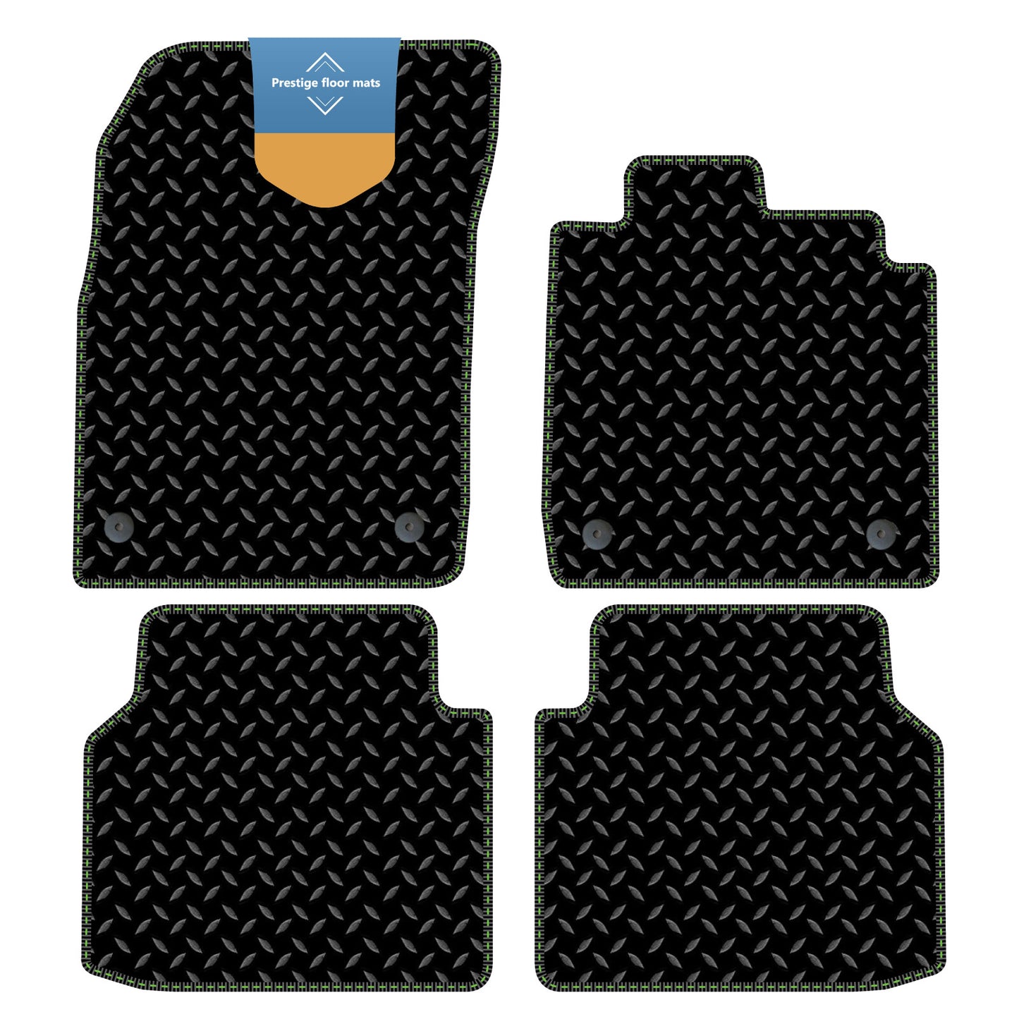 Fits Volkswagen ID.4 2021 on Black 3mm Rubber with Coloured Stitch Edge